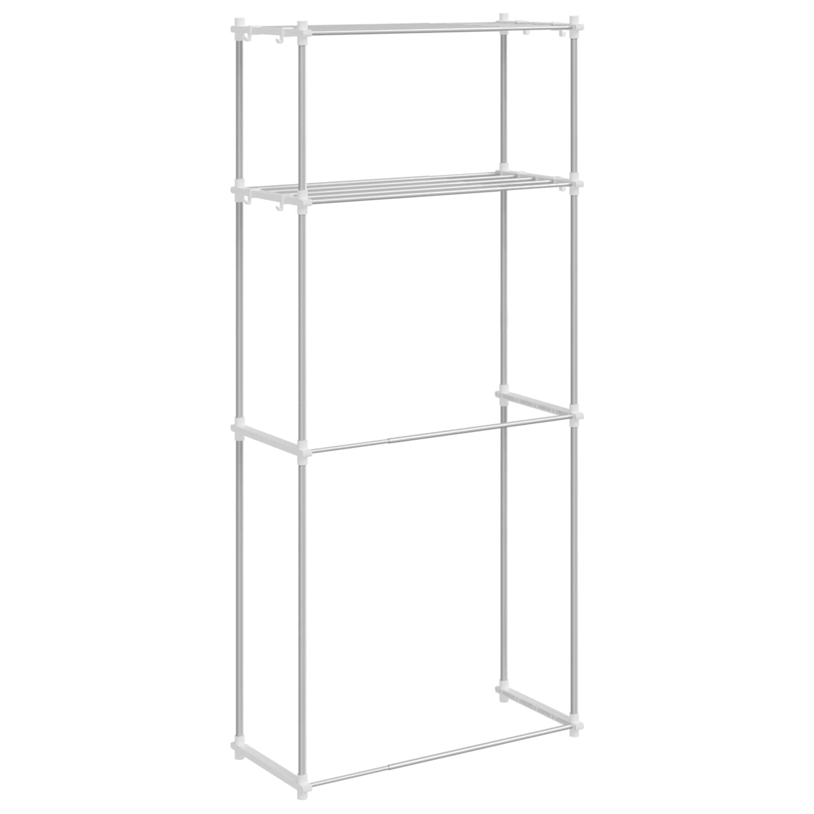 Polica za perilicu rublja Bijelo 70 x 27 x 136 cm Aluminij