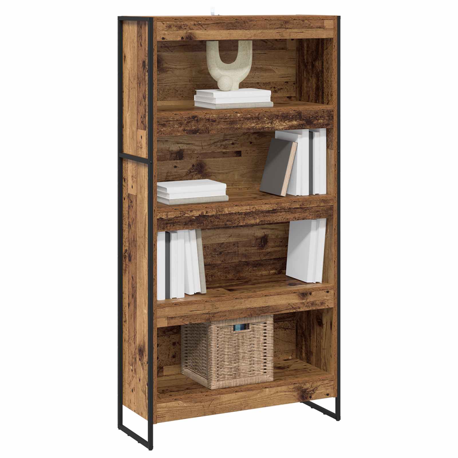 Ormarić za knjige 2 pcs Staro drvo 80 x 30 x 155 cm