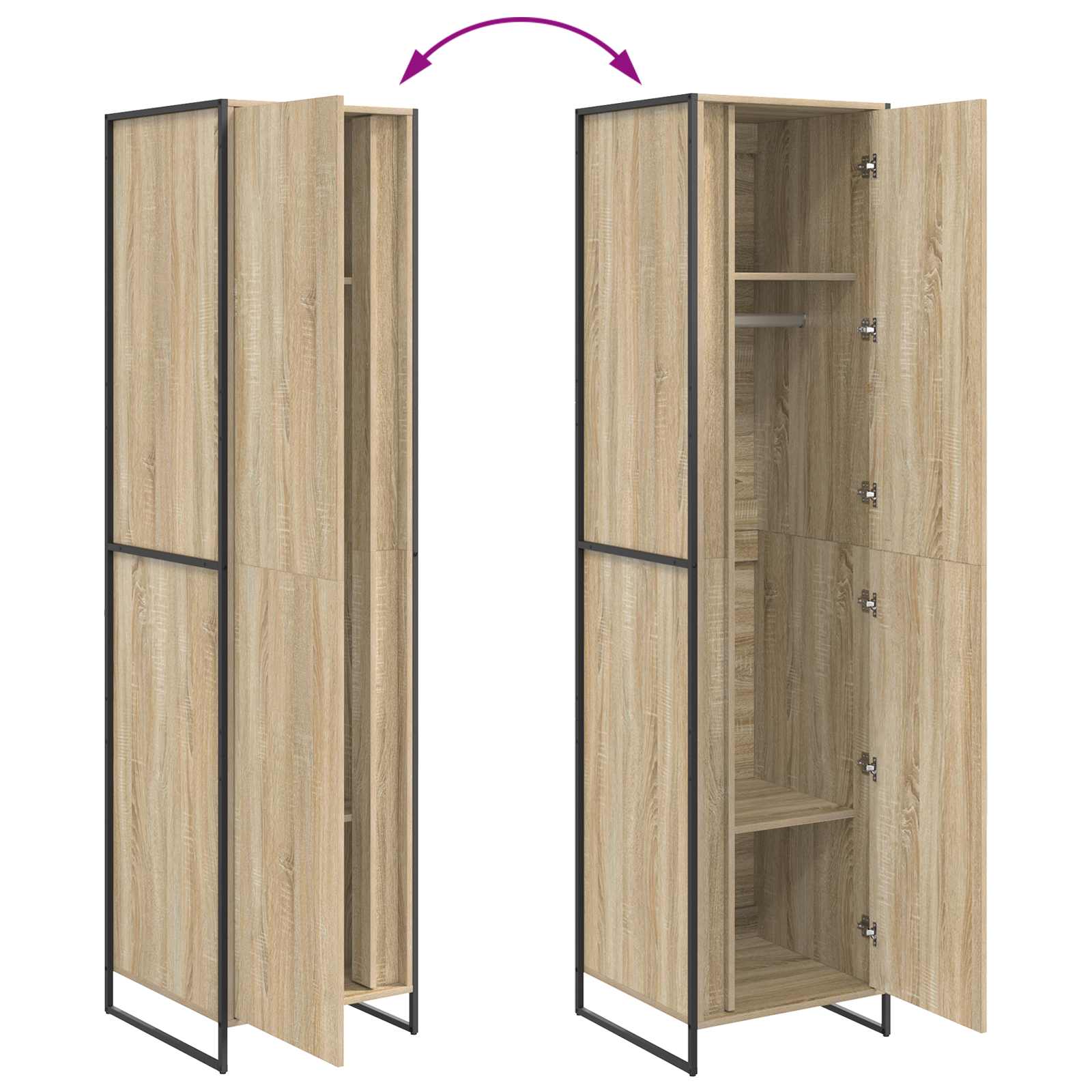 Ormar s pohranom Sonoma 50 x 50 x 200 cm Konstruirano drvo