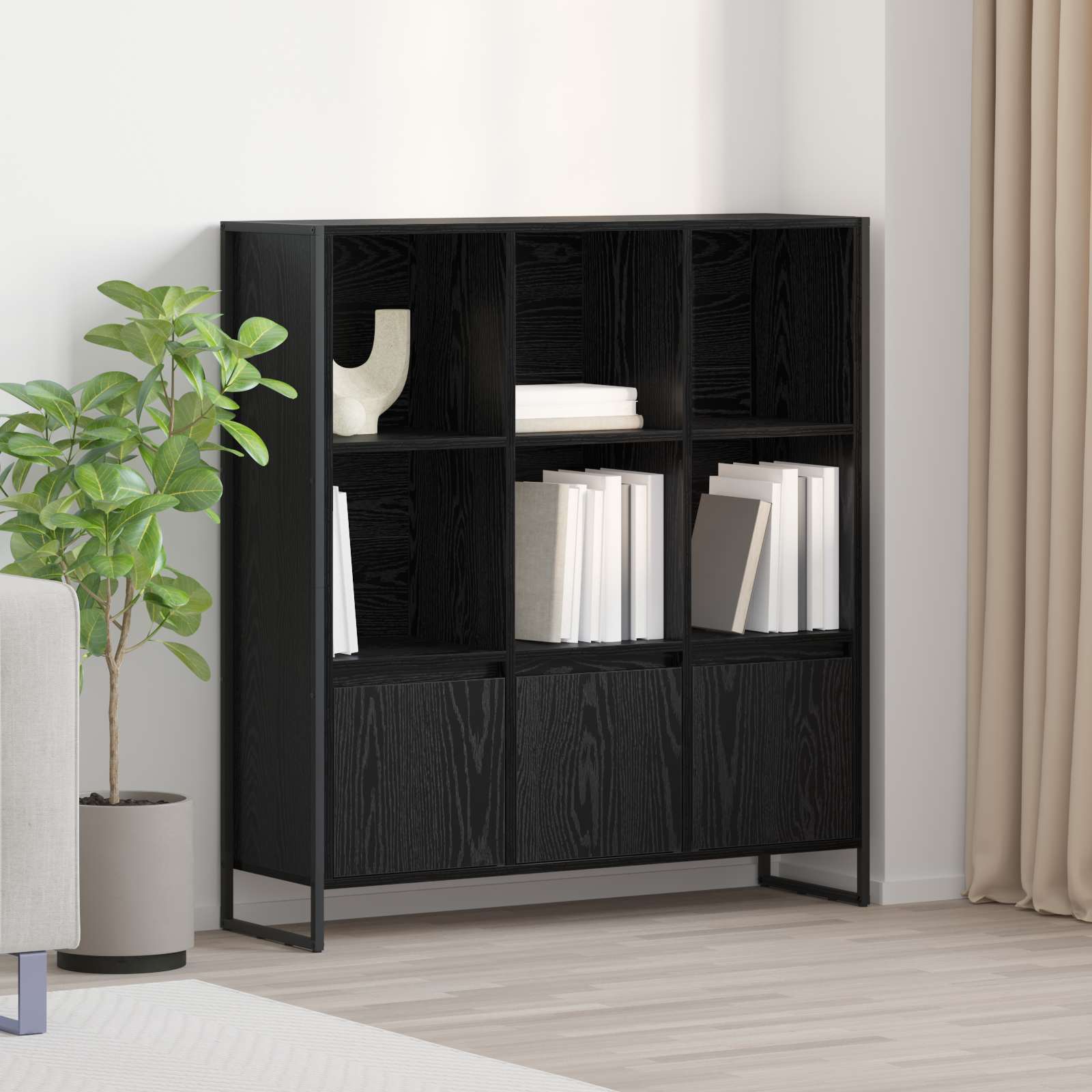 Ormarić za knjige 2 pcs Crni hrast 99,5 x 30 x 108 cm