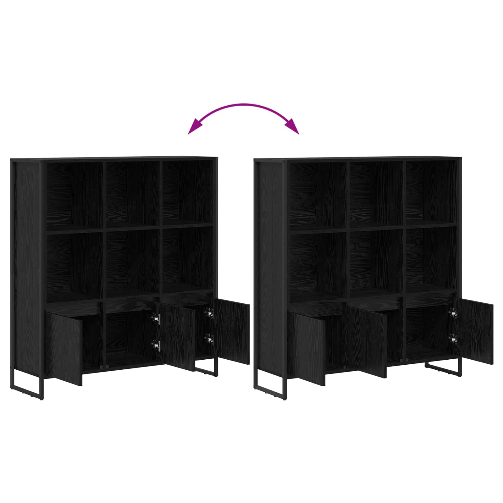 Ormarić za knjige 2 pcs Crni hrast 99,5 x 30 x 108 cm