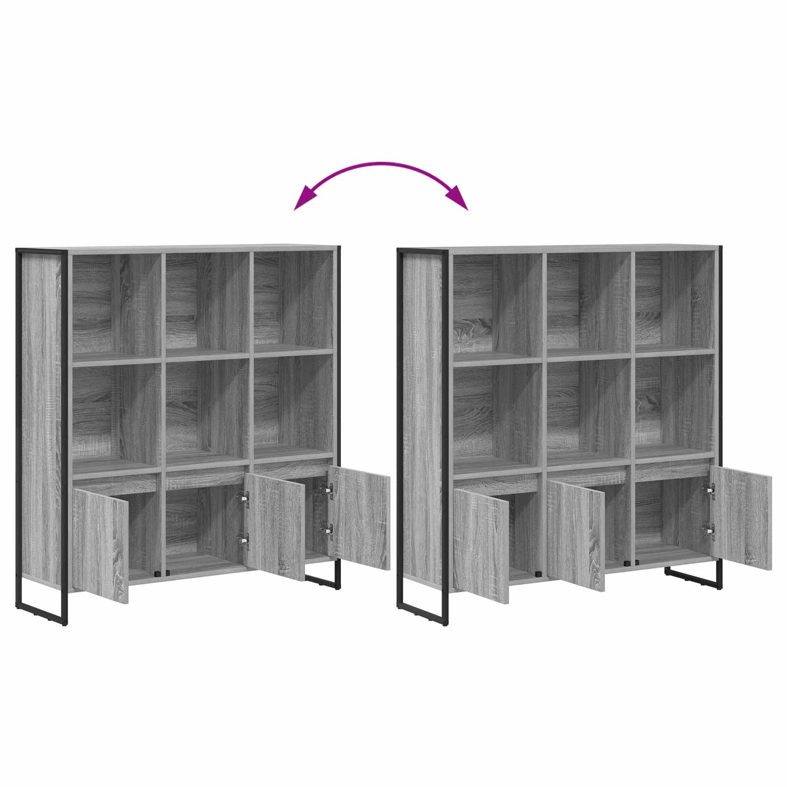 Ormarić za knjige 2 pcs Siva Sonoma 99,5 x 30 x 108 cm