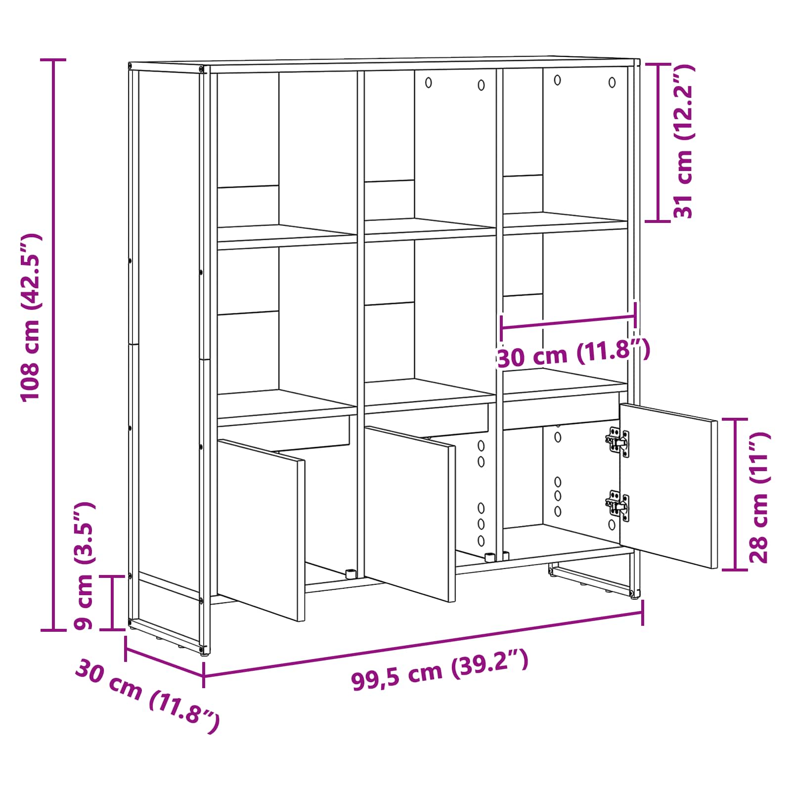 Ormarić za knjige 2 pcs Staro drvo 99,5 x 30 x 108 cm