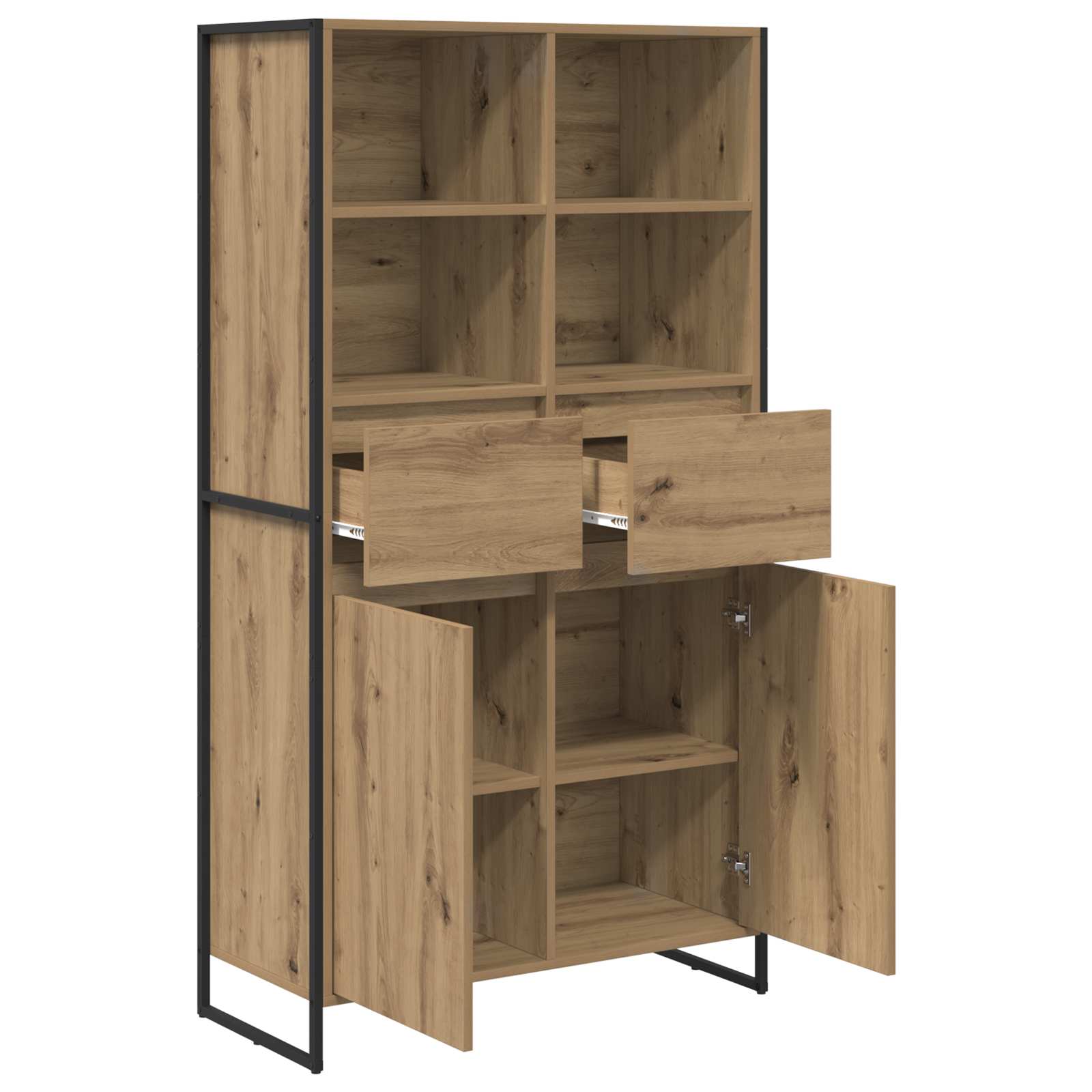 Kreveta 2 pcs Umjetnička hrastovina 81 x 36 x 150.5 cm