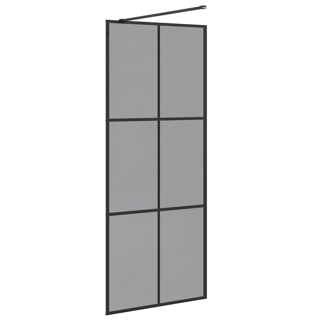 Zid za walk-in tuš Crna 80 x 195 cm Staklo otporno na udarce