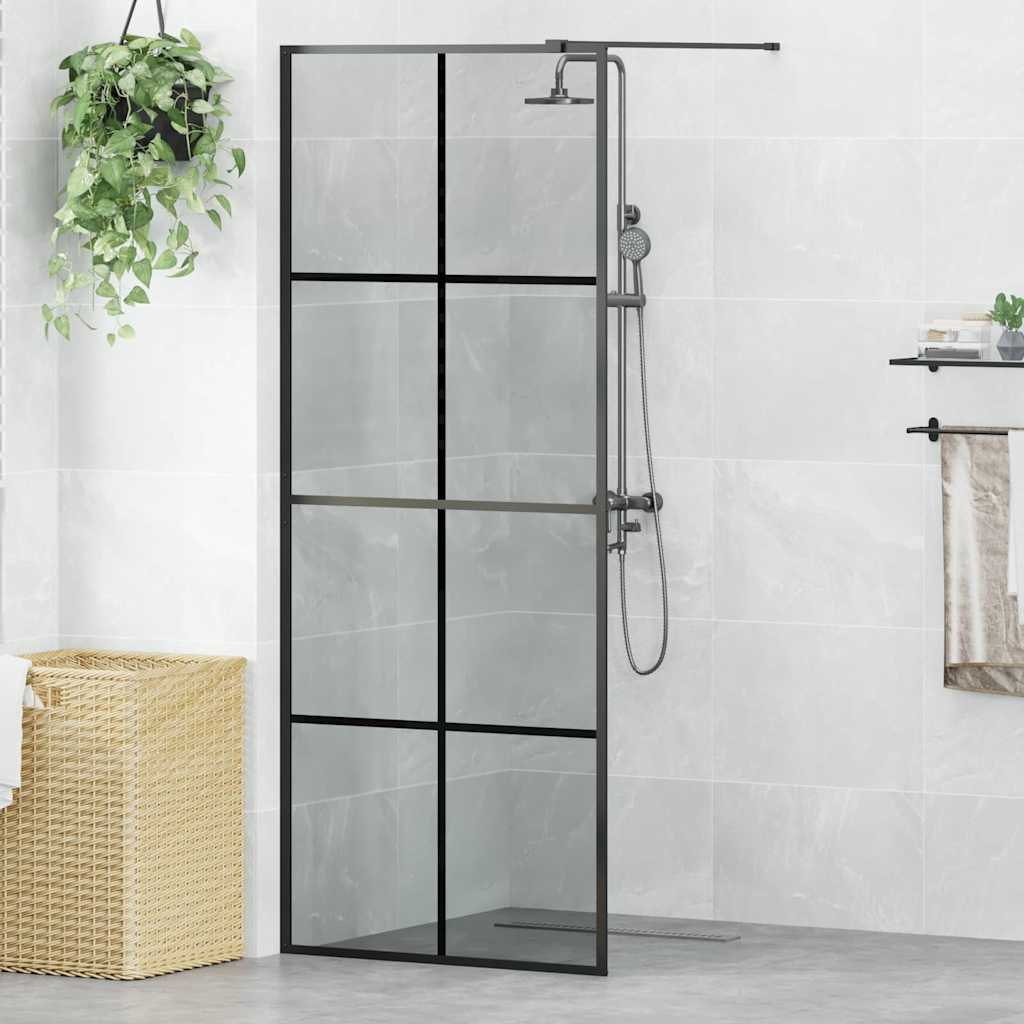 Zid za walk-in tuš Crna 80 x 195 cm Staklo otporno na udarce