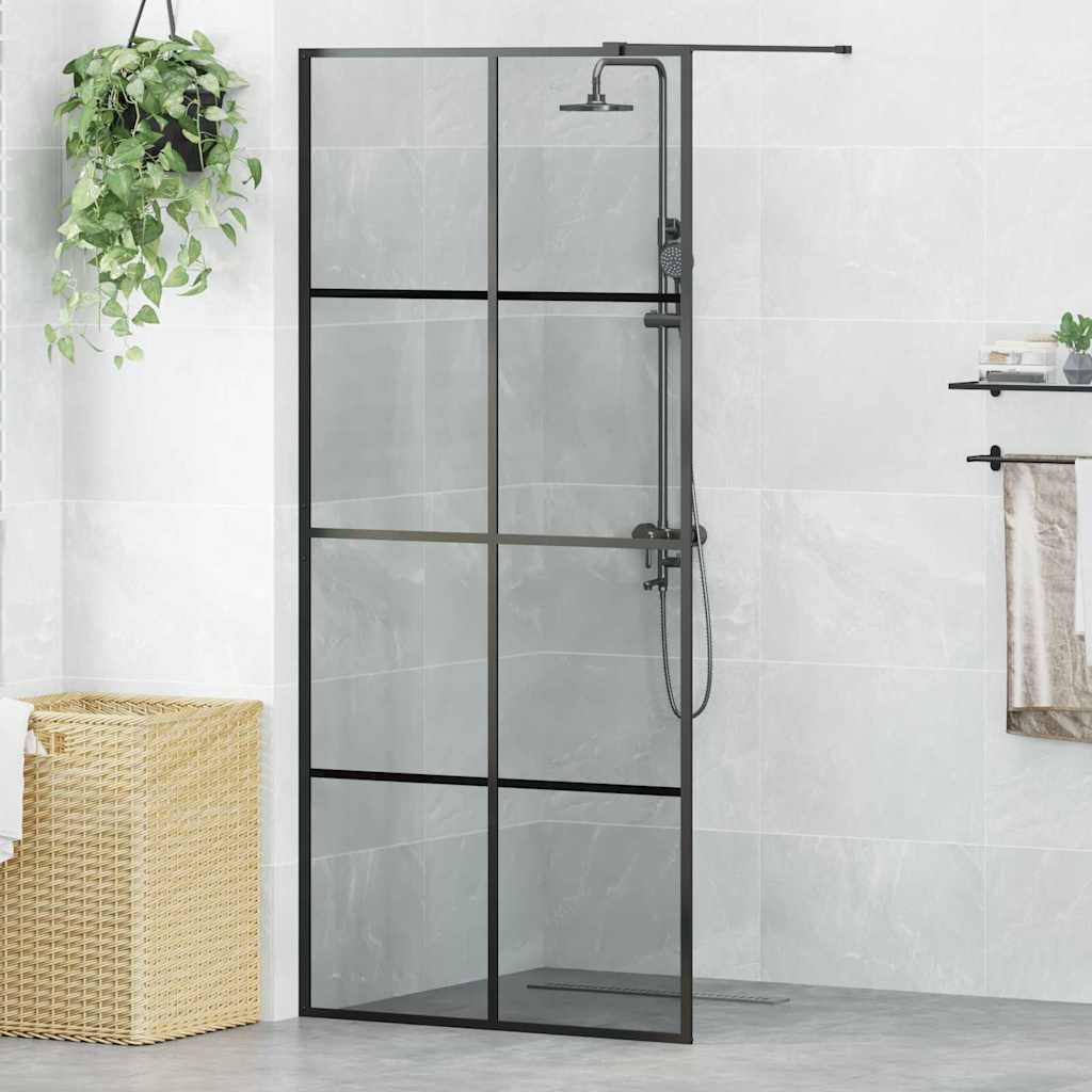 Zid za walk-in tuš Crna 90 x 195 cm Staklo otporno na udarce