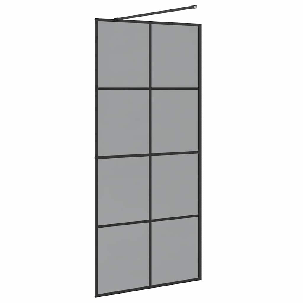 Zid za walk-in tuš Crna 90 x 195 cm Staklo otporno na udarce
