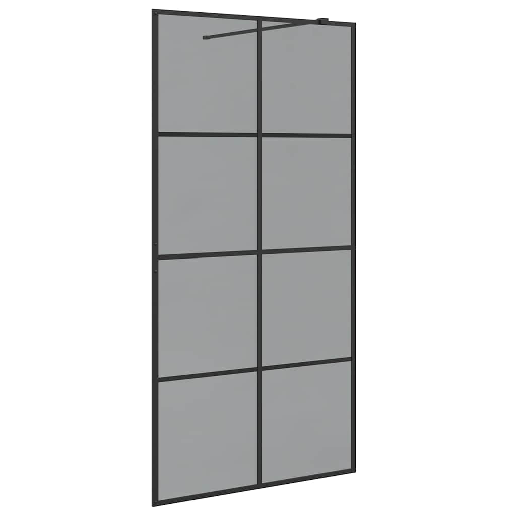 Zid za walk-in tuš Crna 100 x 195 cm Staklo otporno na udarce