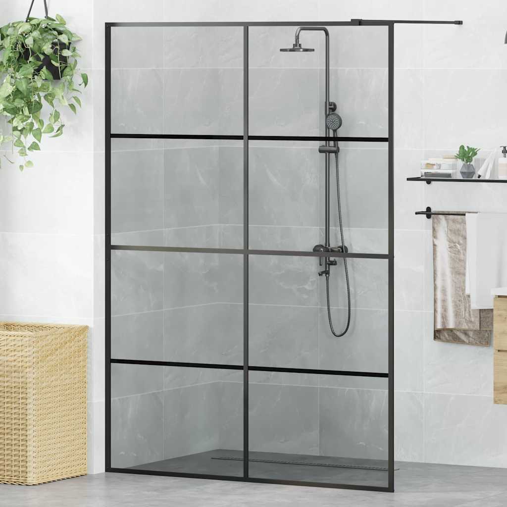 Zid za walk-in tuš Crna 140 x 195 cm Staklo otporno na udarce