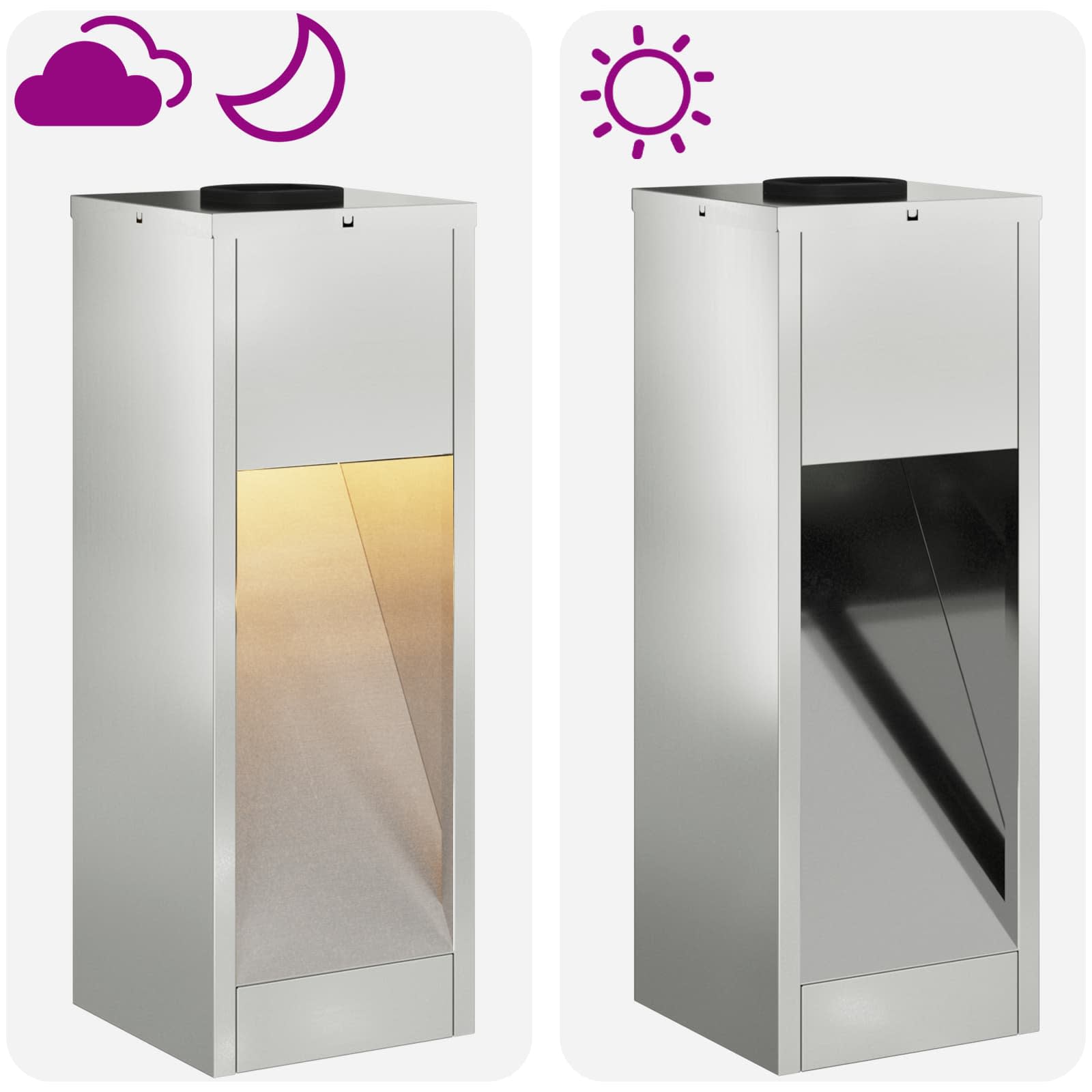 Solarna LED svjetiljka za stazu 2 pcs Srebrno Galvanizirano