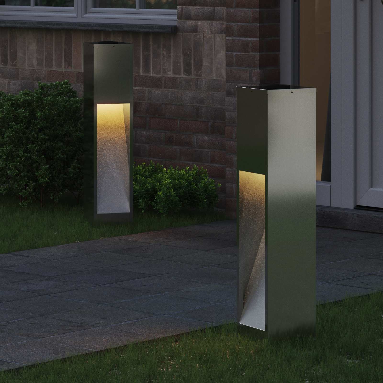 Solarna LED svjetiljka za stazu 2 pcs Srebrno Galvanizirano