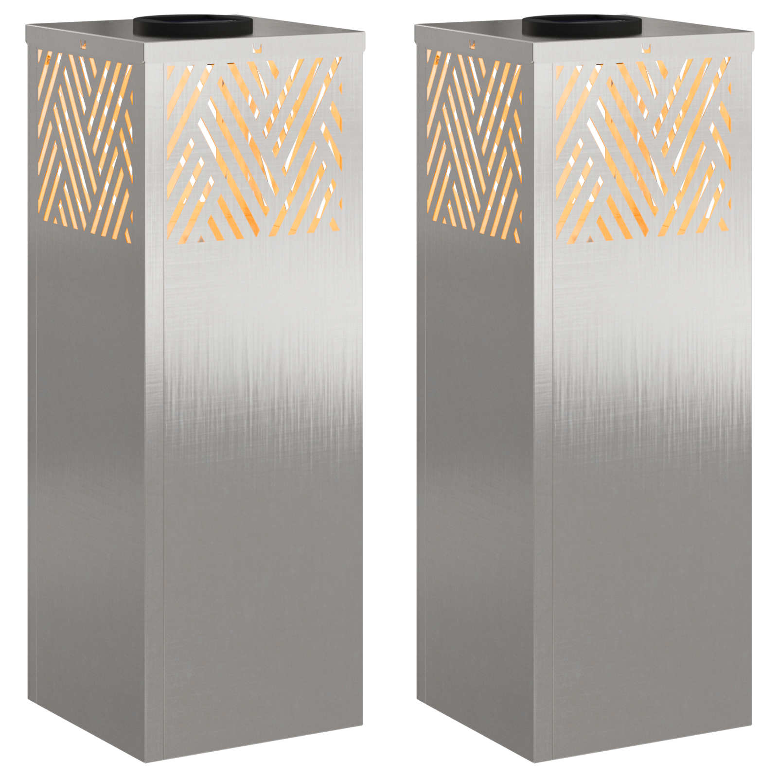 Solarna LED svjetlost za stazu 2 pcs Srebrno Nehrđajući čelik