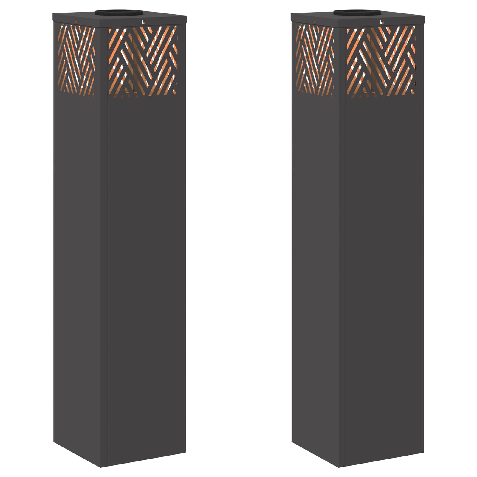 Solarna LED svjetlost za stazu 2 pcs Crna Hladno valjana čelika