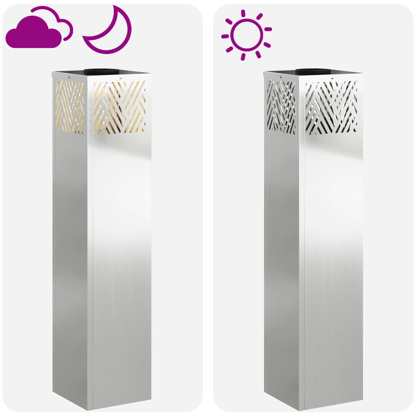 Solarna LED svjetlost za stazu 2 pcs Srebrno Galvanizirano