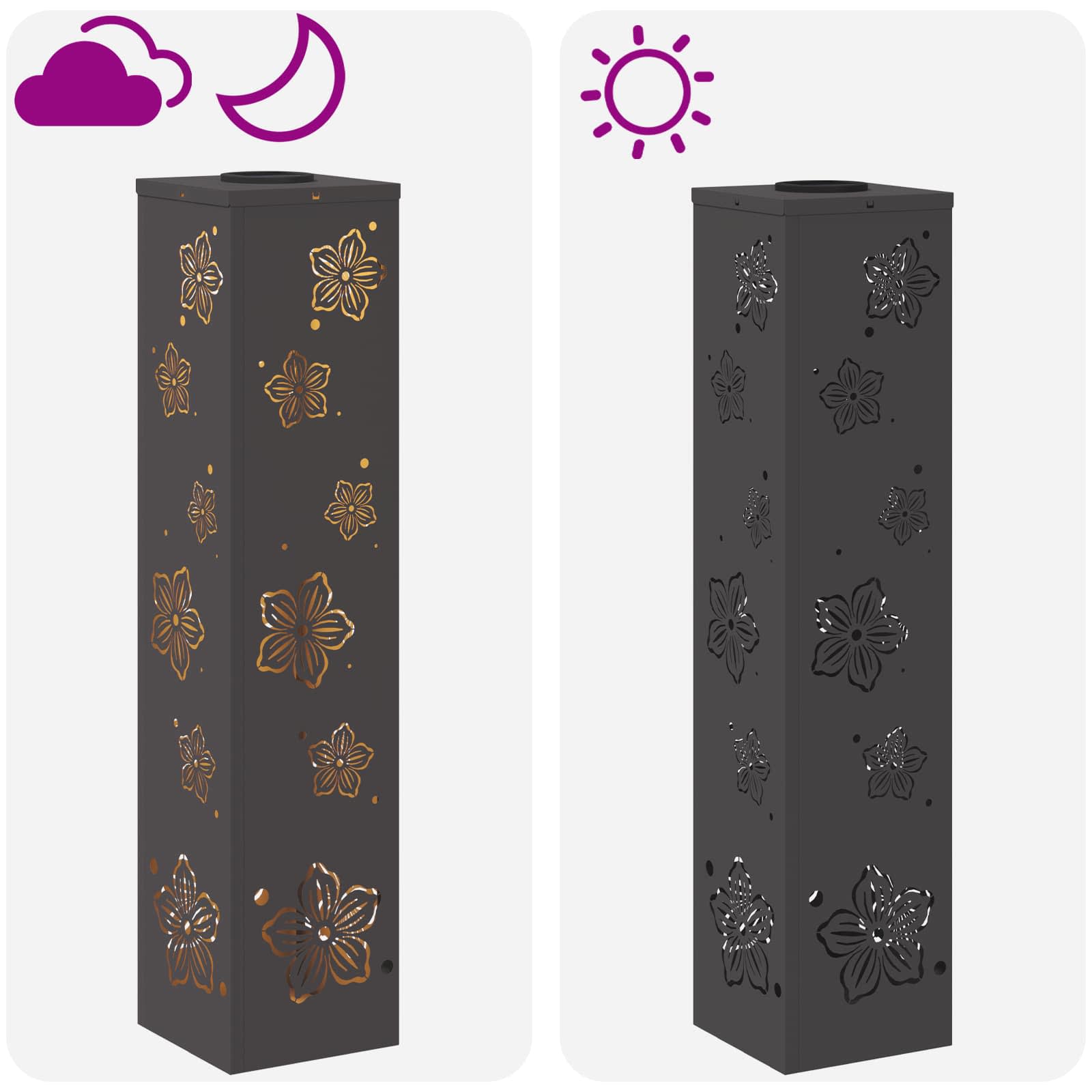 Solarna LED svjetlost za stazu 2 pcs Crna Hladno valjana čelika
