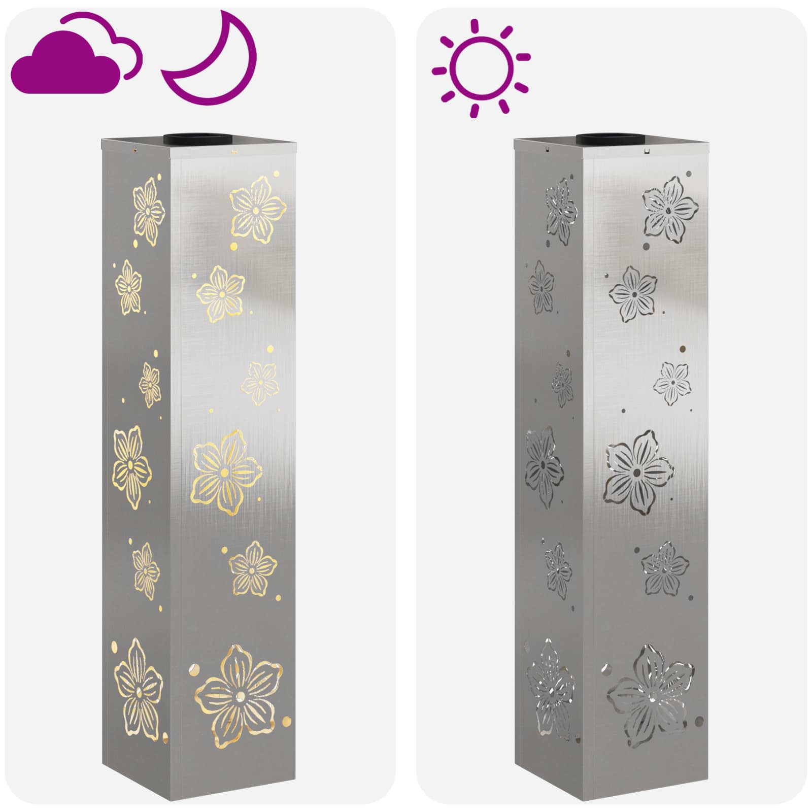 Solarna LED svjetlost za stazu 2 pcs Srebrno Nehrđajući čelik