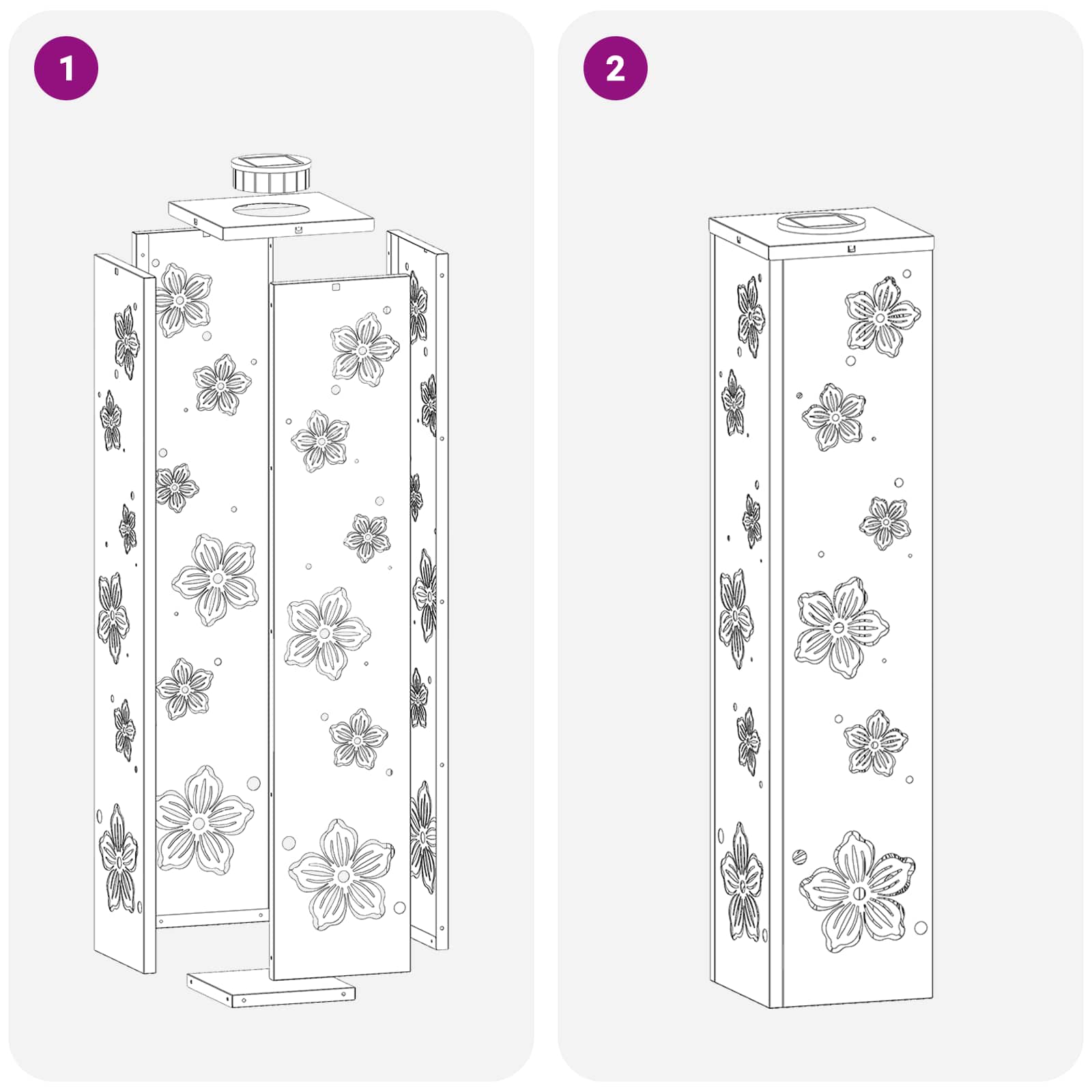 Solarna LED svjetlost za stazu 2 pcs Rđa