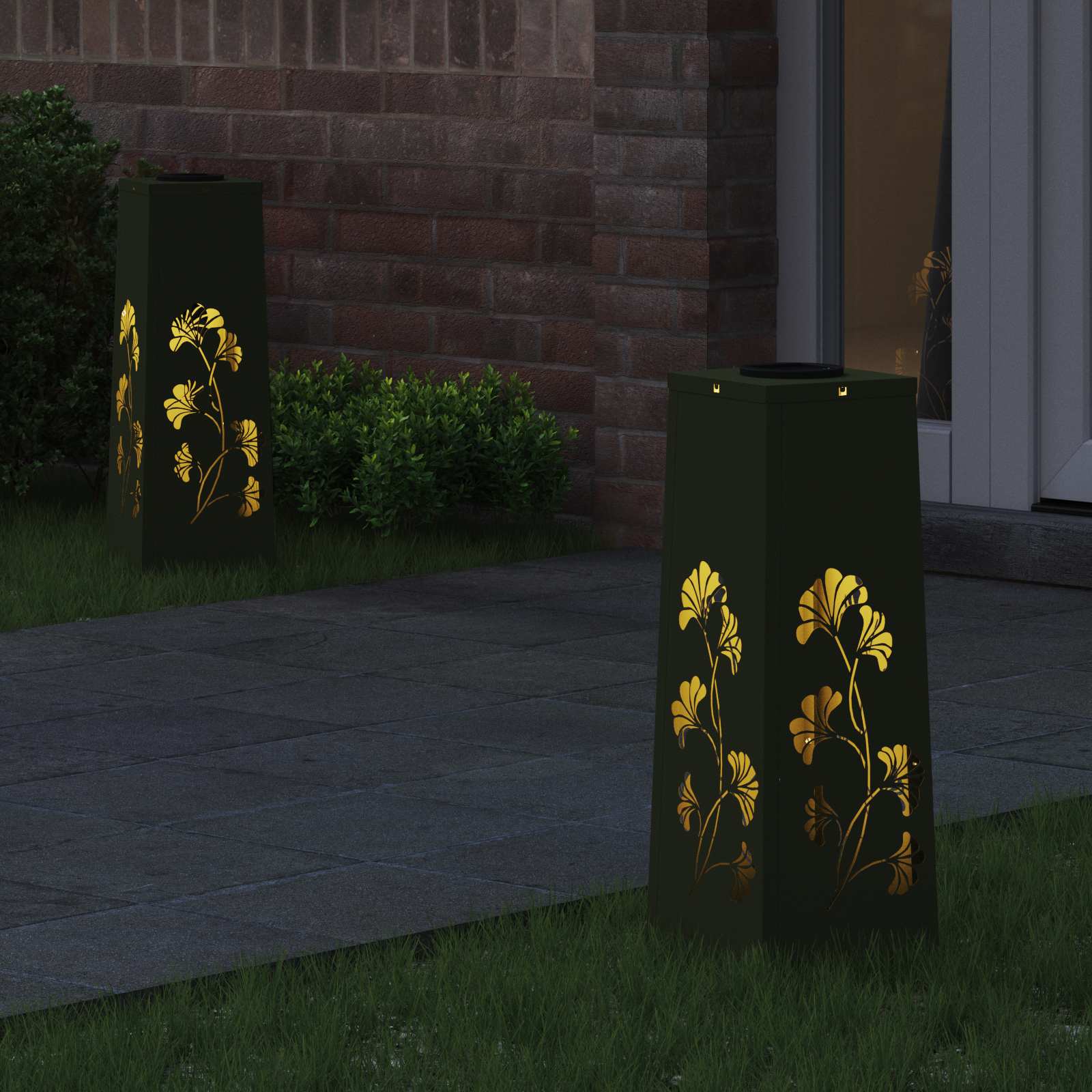 Solarna LED svjetlost za stazu 2 pcs Maslinasto zelena