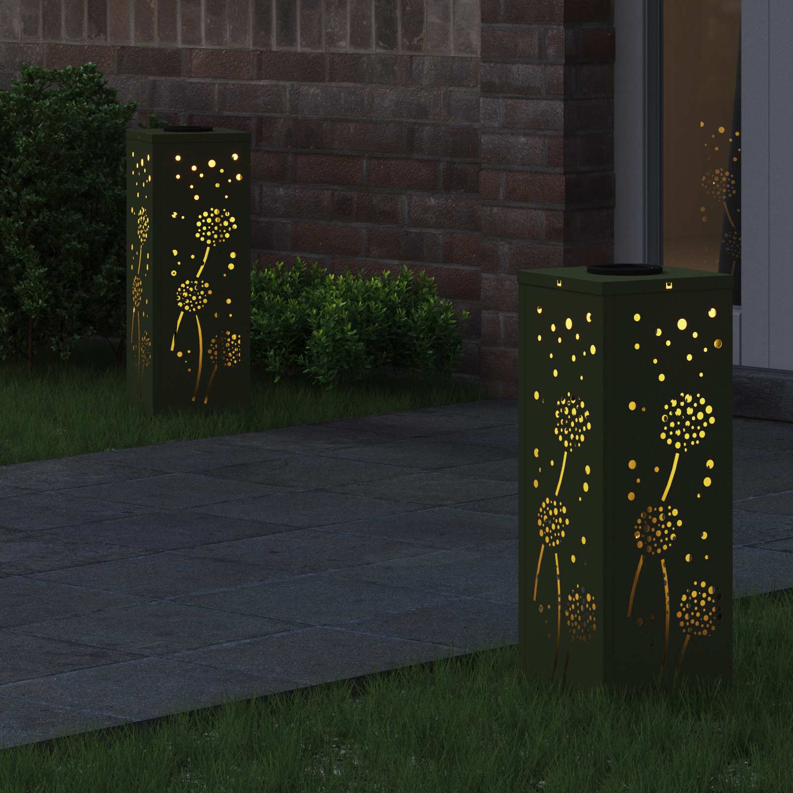 Solarna LED svjetlost za stazu 2 pcs Maslinasto zelena
