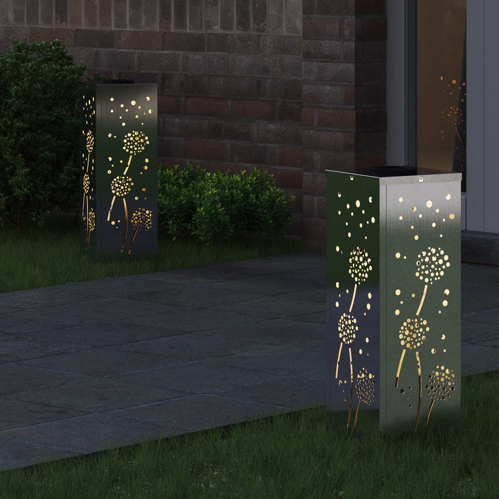 Solarna LED svjetlost za stazu 2 pcs Srebrno Nehrđajući čelik