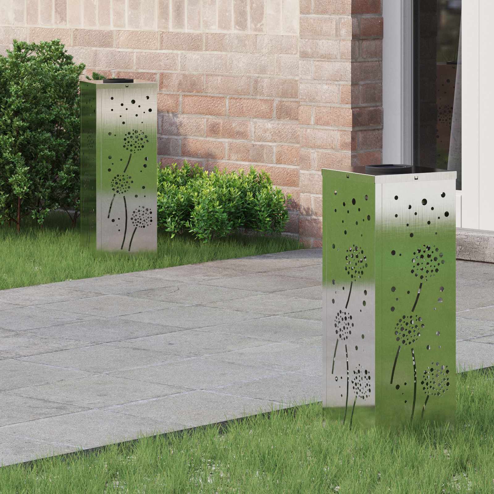 Solarna LED svjetlost za stazu 2 pcs Srebrno Nehrđajući čelik