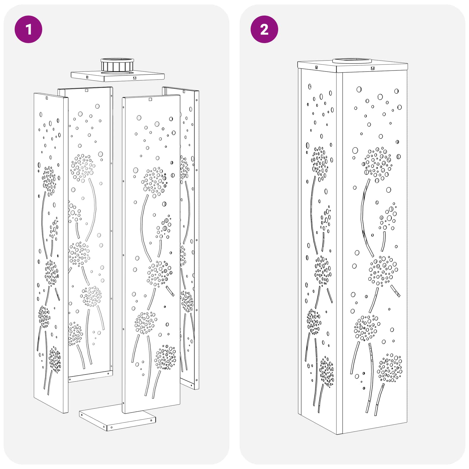 Solarna LED svjetlost za stazu 2 pcs Crna Hladno valjana čelika