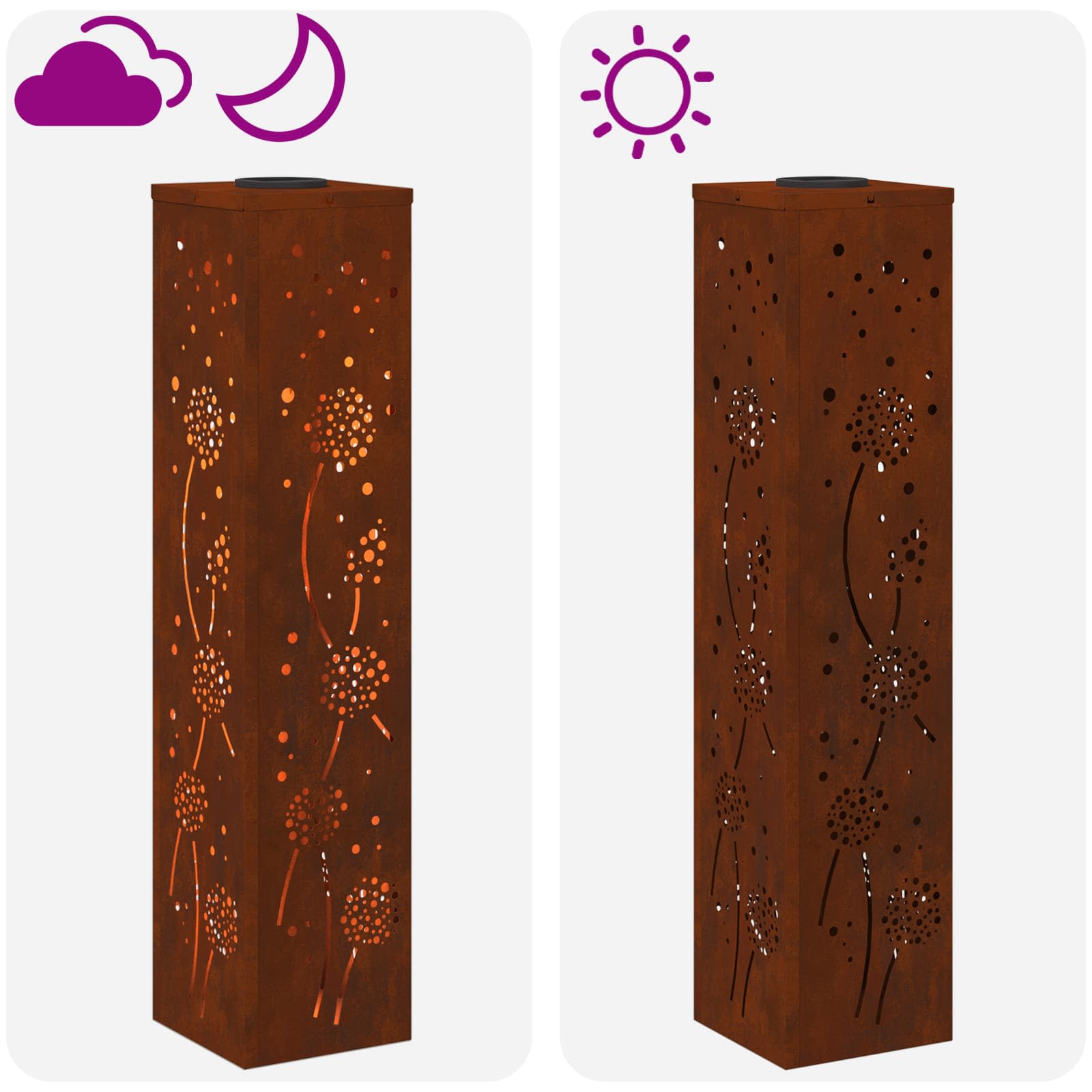 Solarna LED svjetlost za stazu 2 pcs Rđa