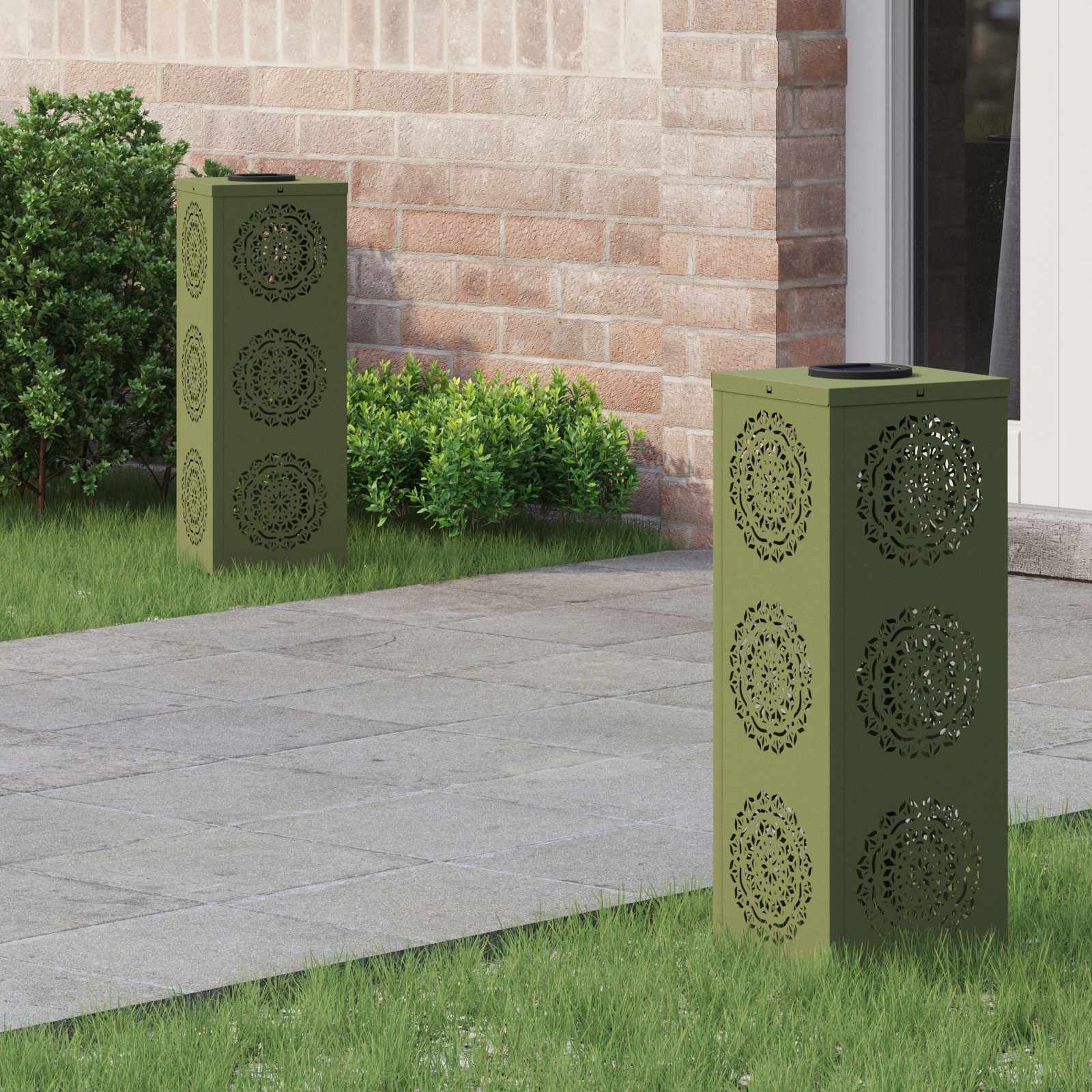 Solarna LED svjetlost za stazu 2 pcs Maslinasto zelena