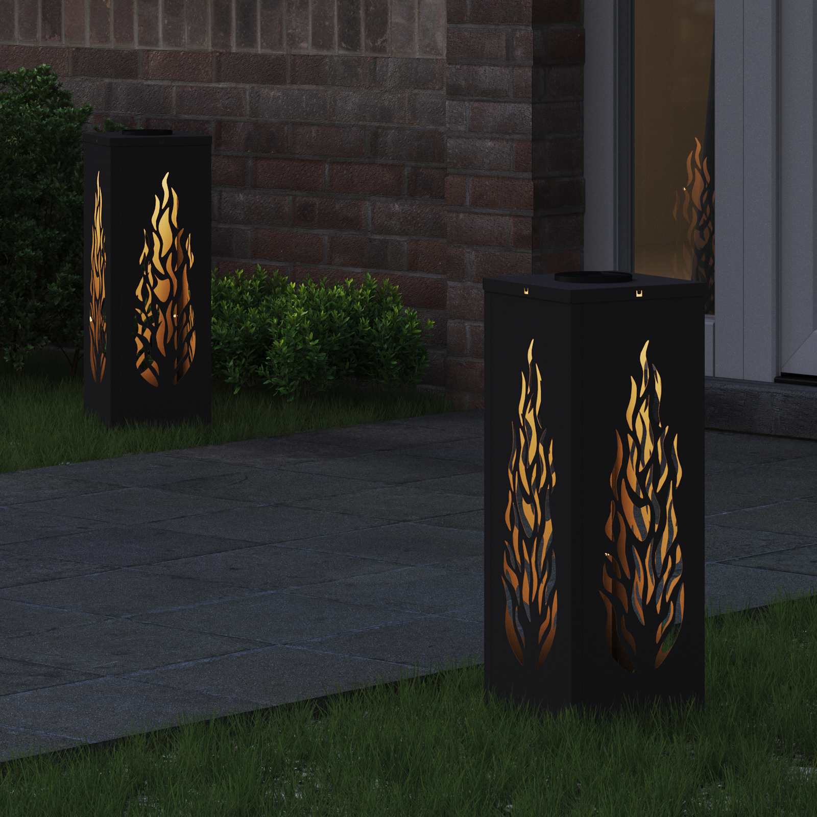 Solarna LED svjetlost za stazu 2 pcs Crna Hladno valjana čelika