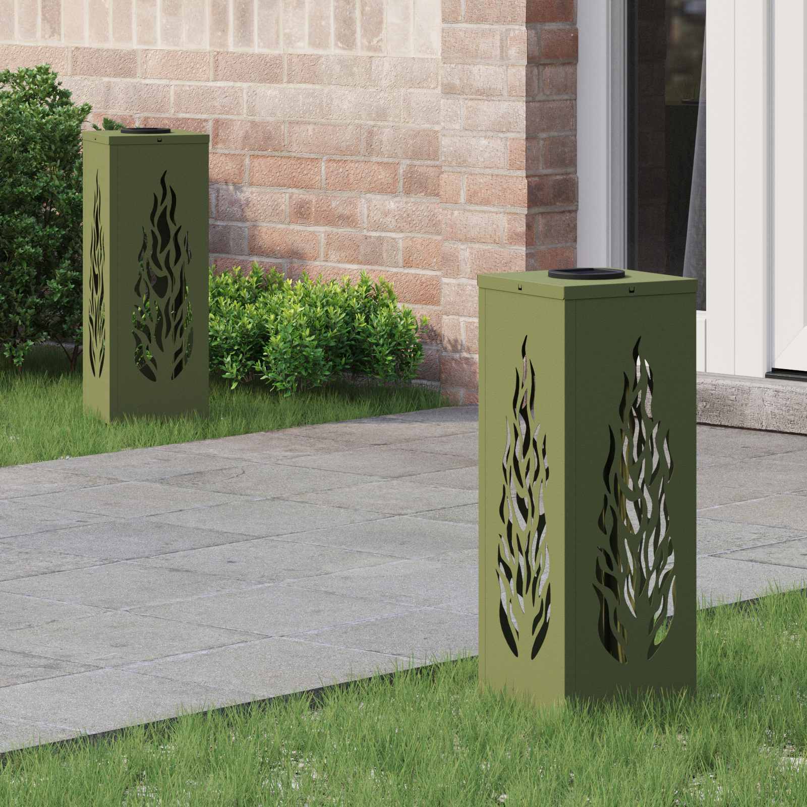Solarna LED svjetlost za stazu 2 pcs Maslinasto zelena