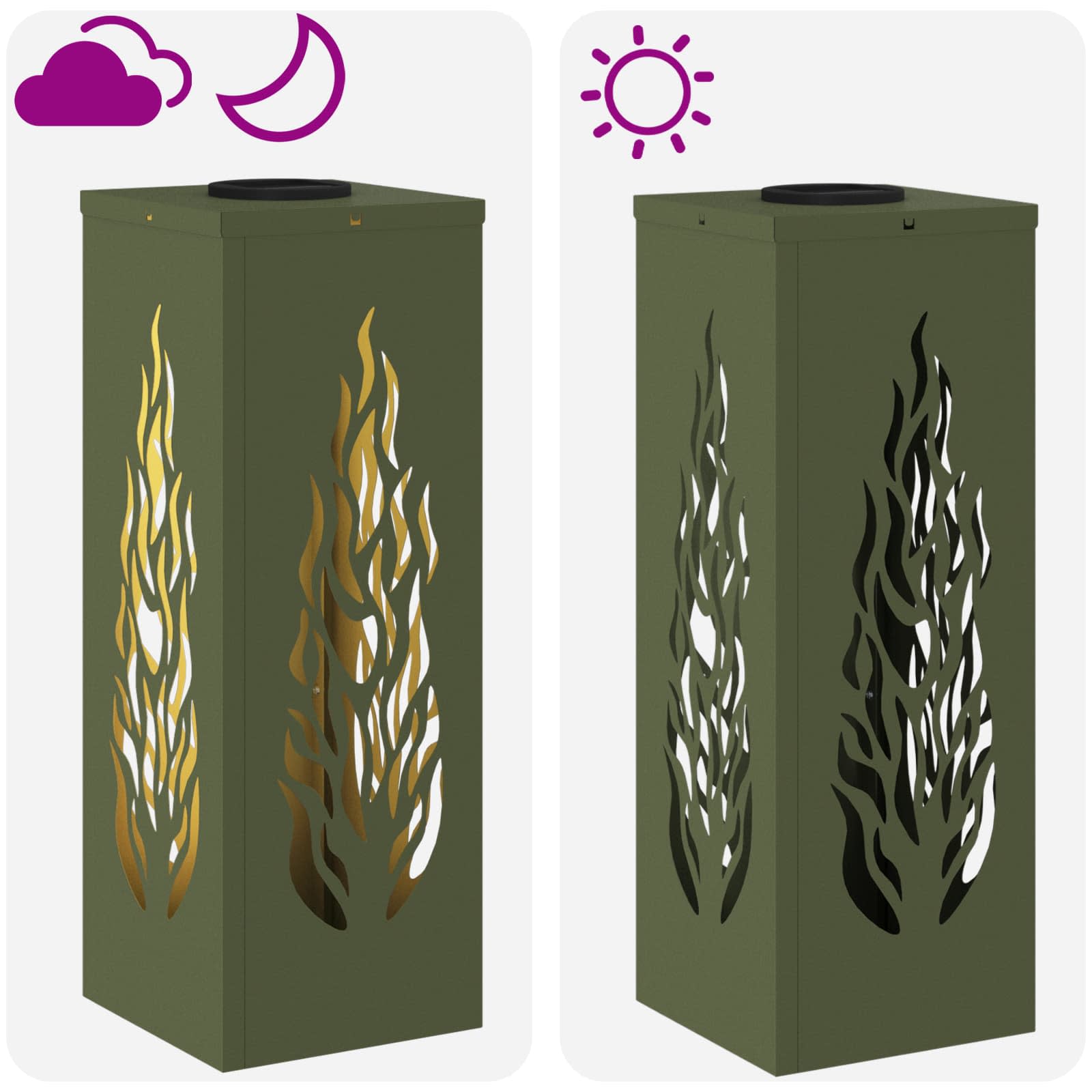 Solarna LED svjetlost za stazu 2 pcs Maslinasto zelena