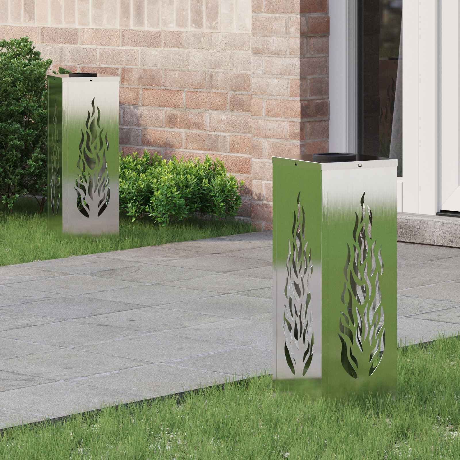 Solarna LED svjetlost za stazu 2 pcs Srebrno Nehrđajući čelik