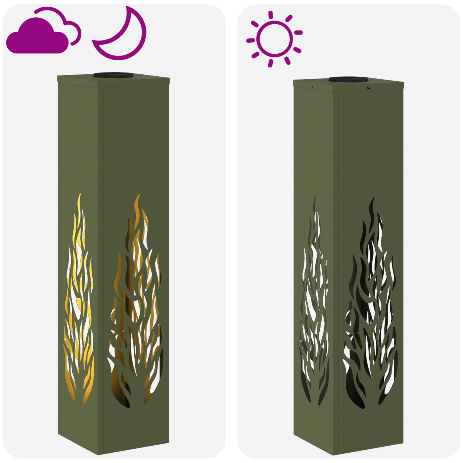 Solarna LED svjetlost za stazu 2 pcs Maslinasto zelena