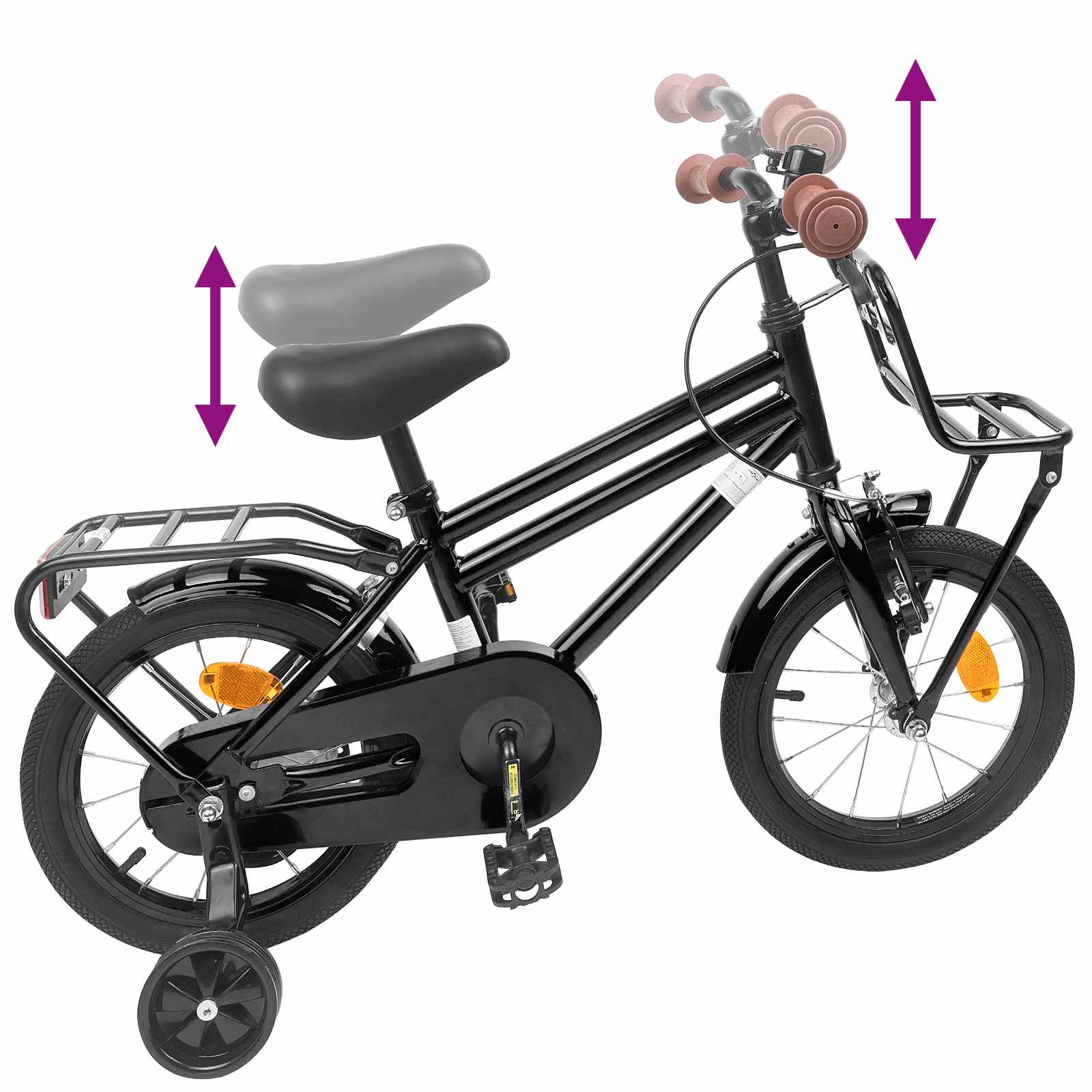 Dječji Bicikl 14 Inča za 3-5 godina Crna