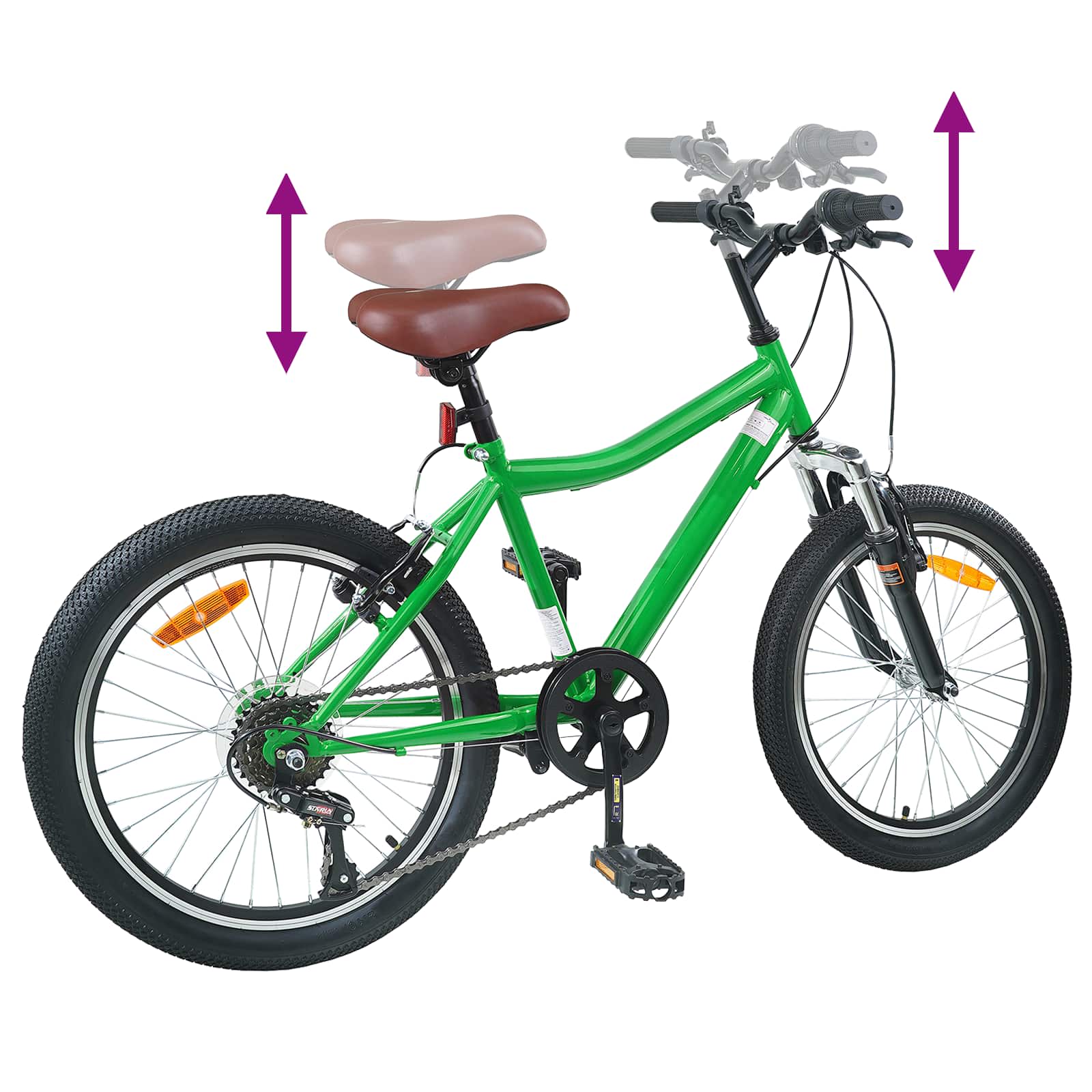 Dječji Bicikl 20 Inča 6-Speed za djecu od 6 do 11 godina Zelena