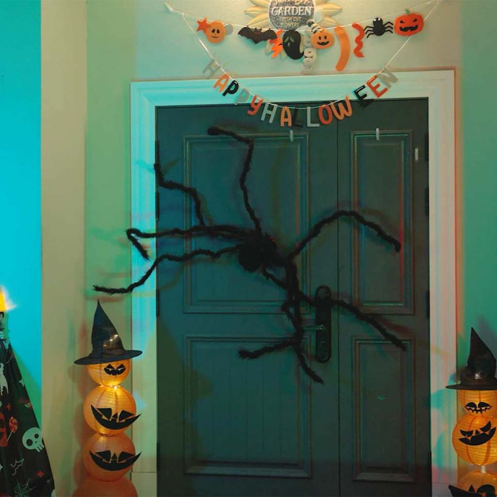Halloween Pauk Dekoracija 3 pcs Crna 150 cm Poliester i čelik