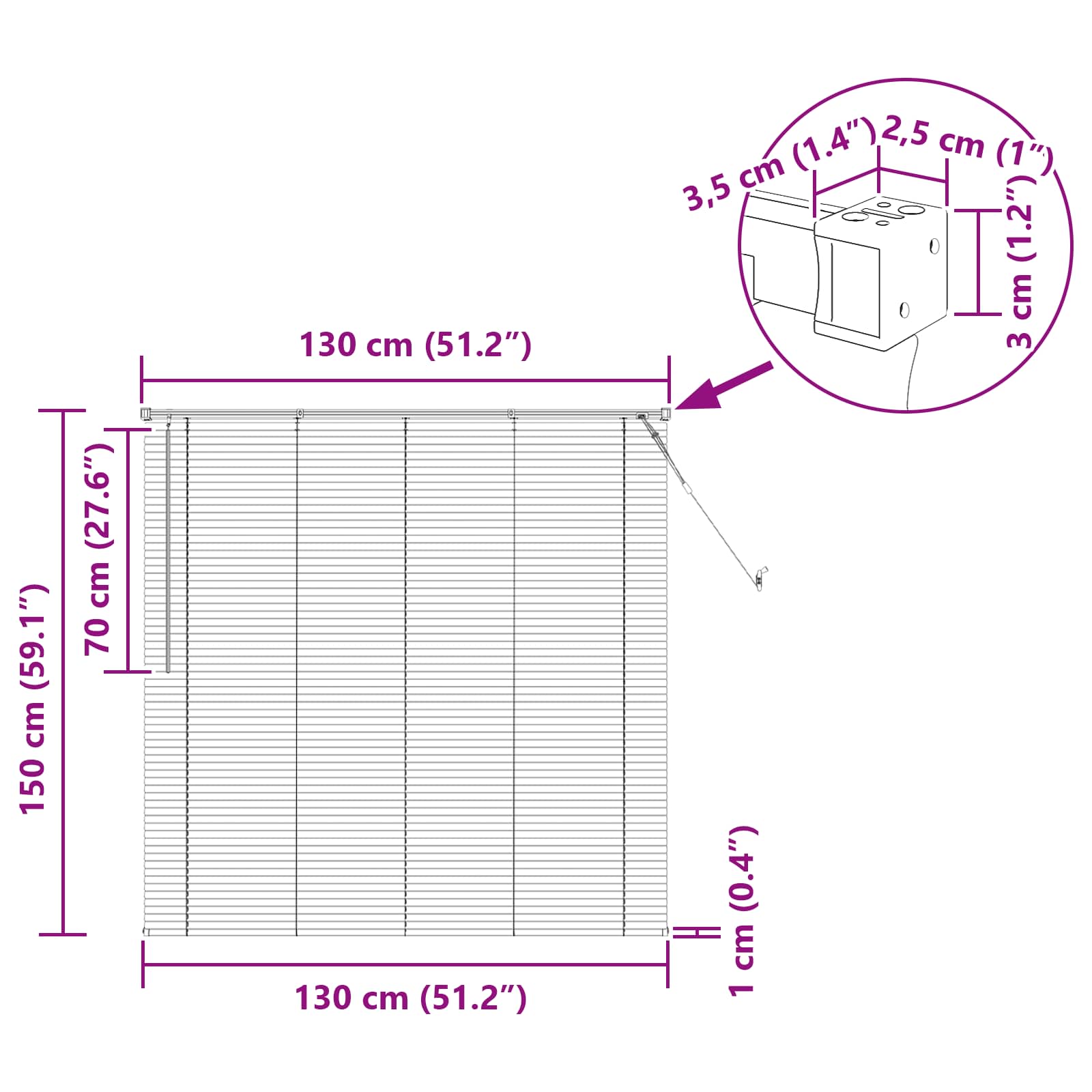 Venecijanska roleta Srebrno Siva 150 x 130 cm PVC
