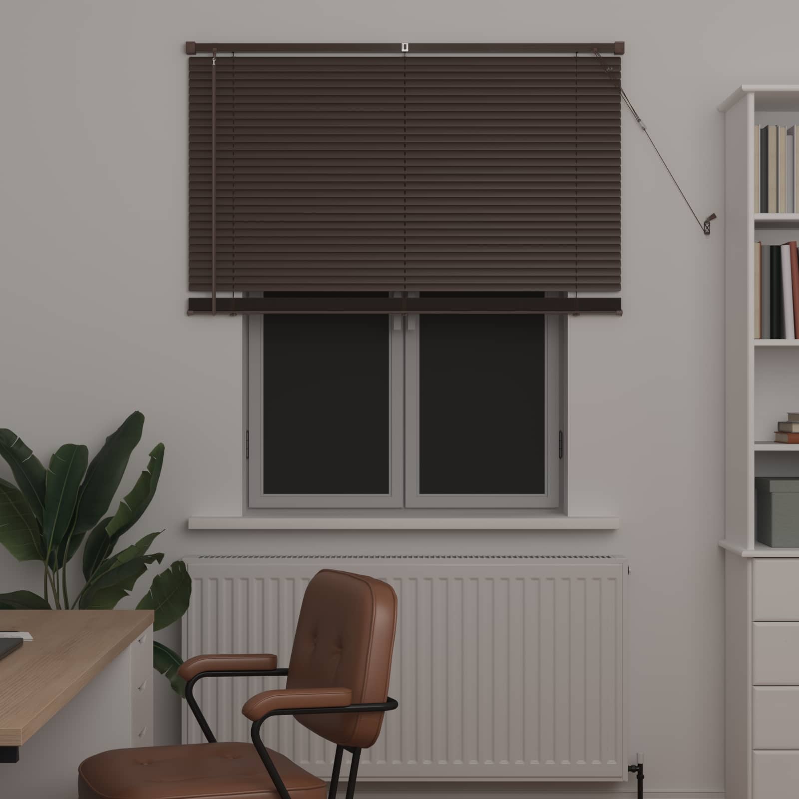 Venecijanska roleta Tamno smeđa s uzorkom 150 x 110 cm PVC
