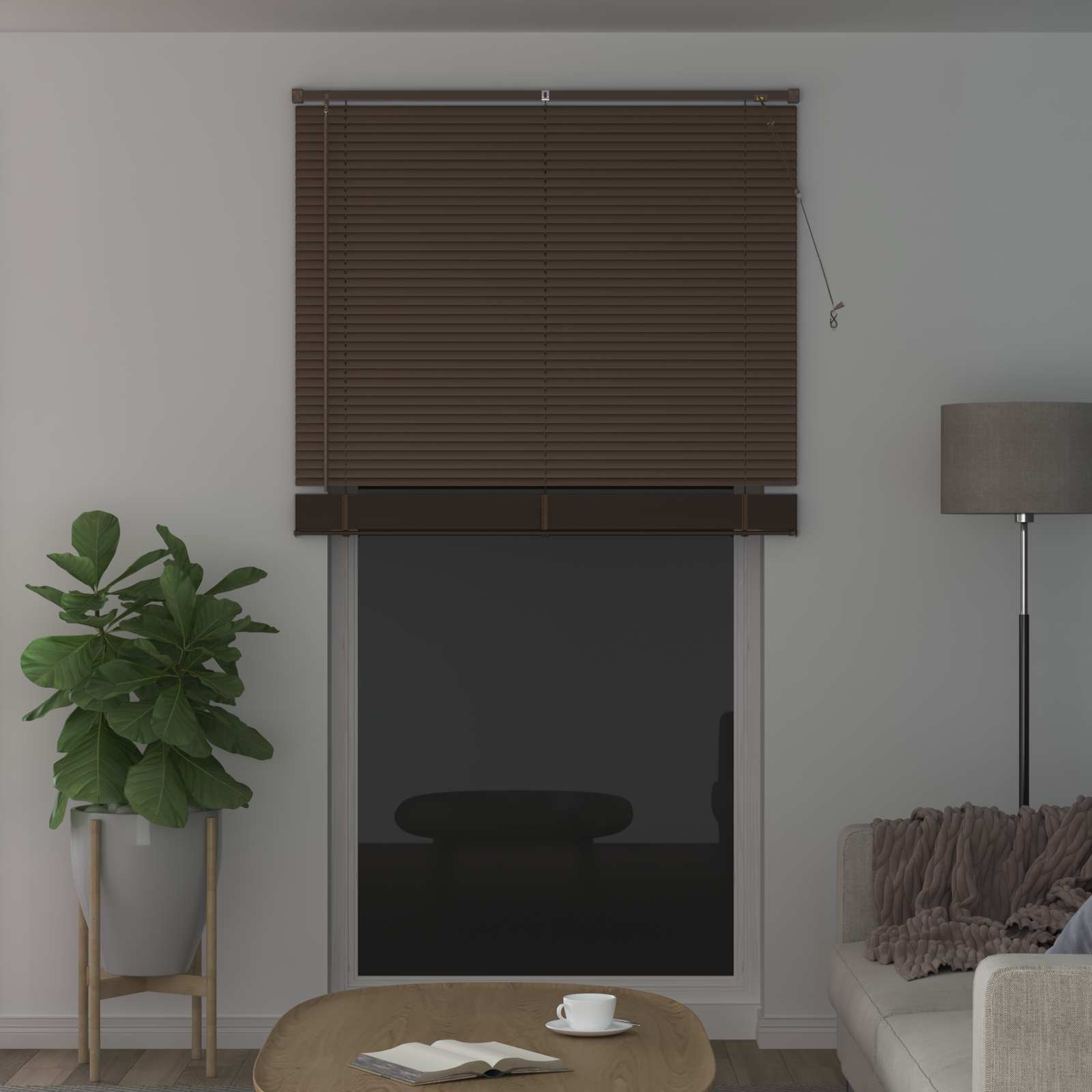 Venecijanska roleta Tamno smeđa s uzorkom 213 x 110 cm PVC