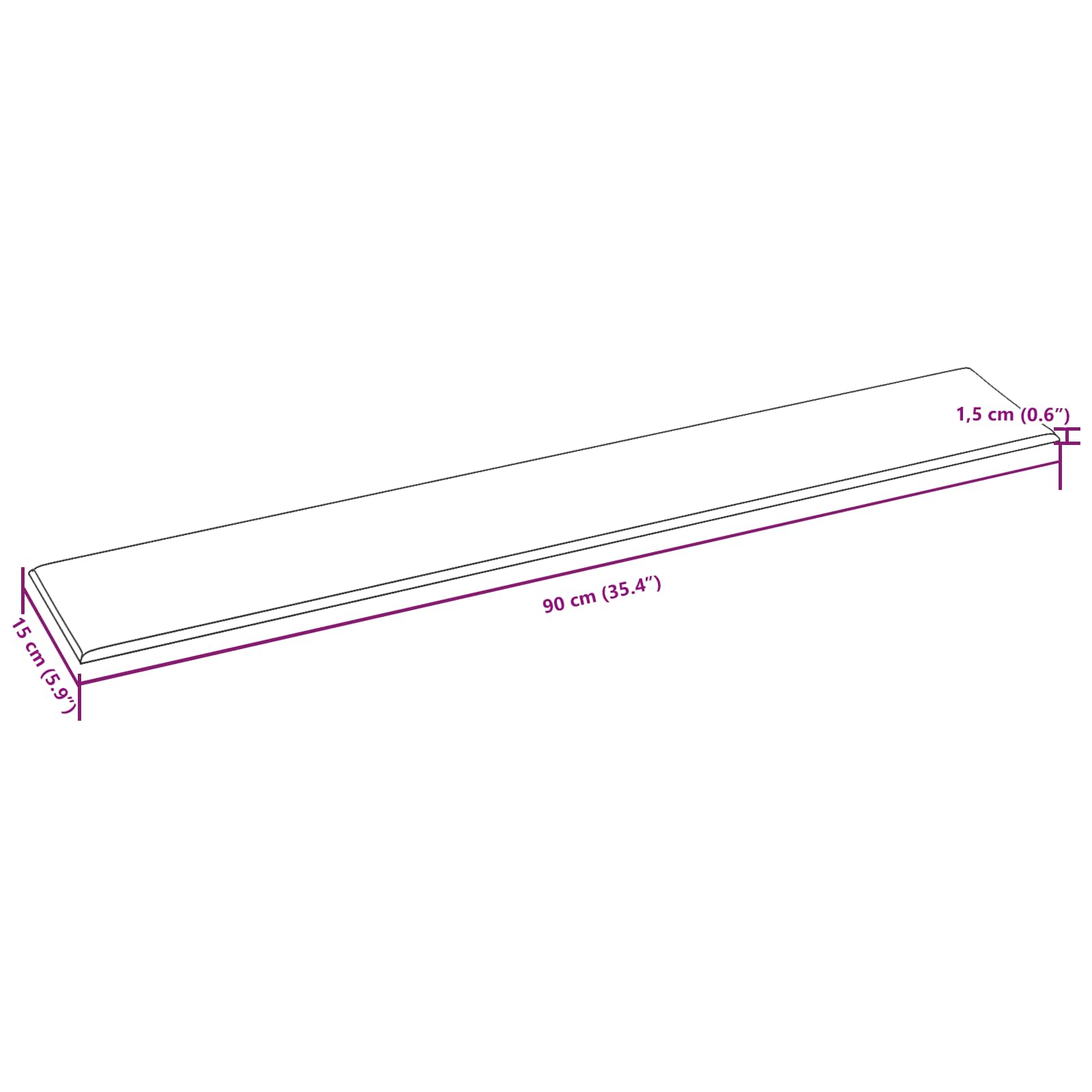 Zidna uzglavlja 12 pcs Crna 90 x 15 cm tkanina