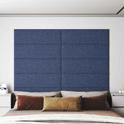 Zidna uzglavlja 12 pcs Plava 90 x 30 cm tkanina