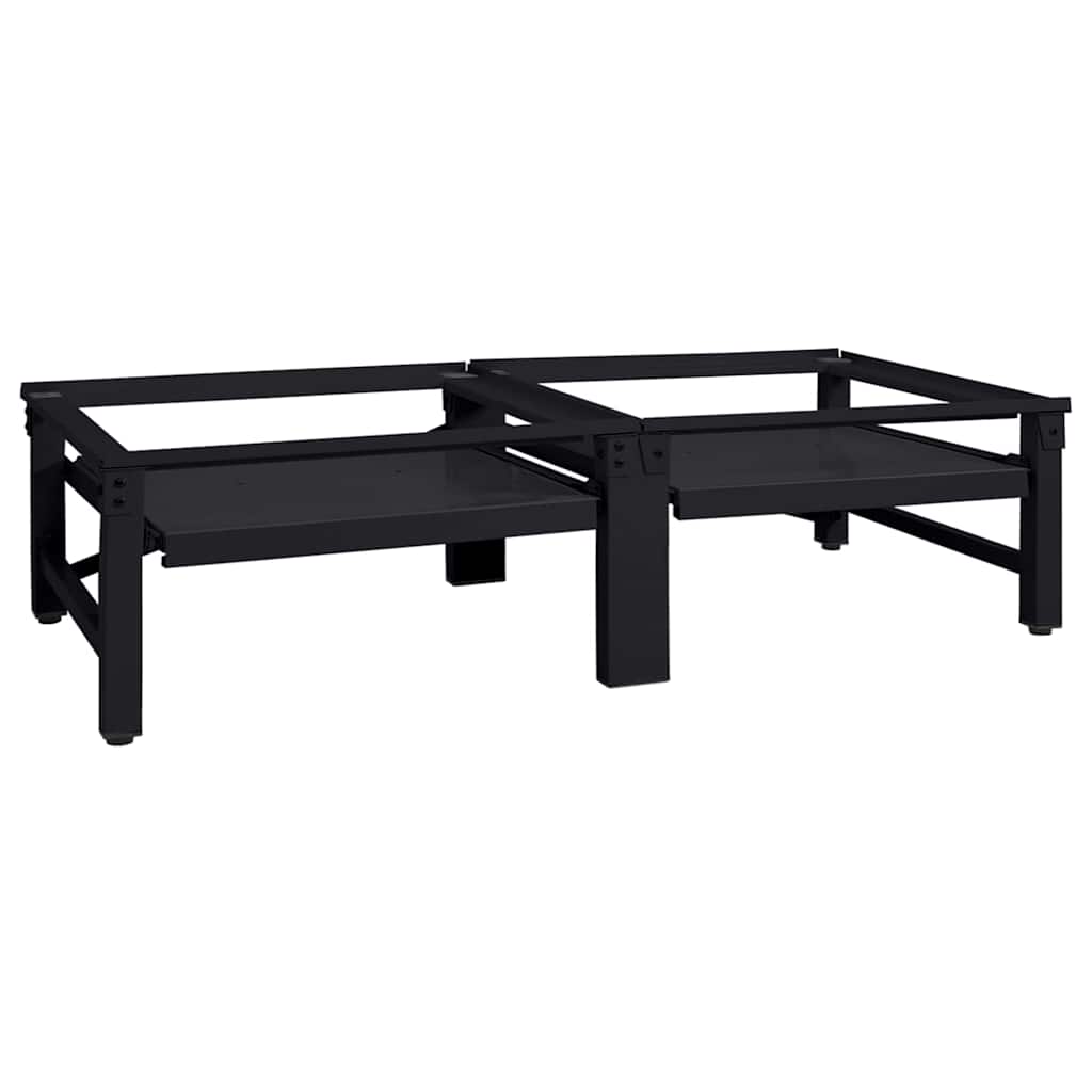 Pedestal za perilicu rublja 2 pcs Crna 124,5 x 61,5 x 32,5 cm