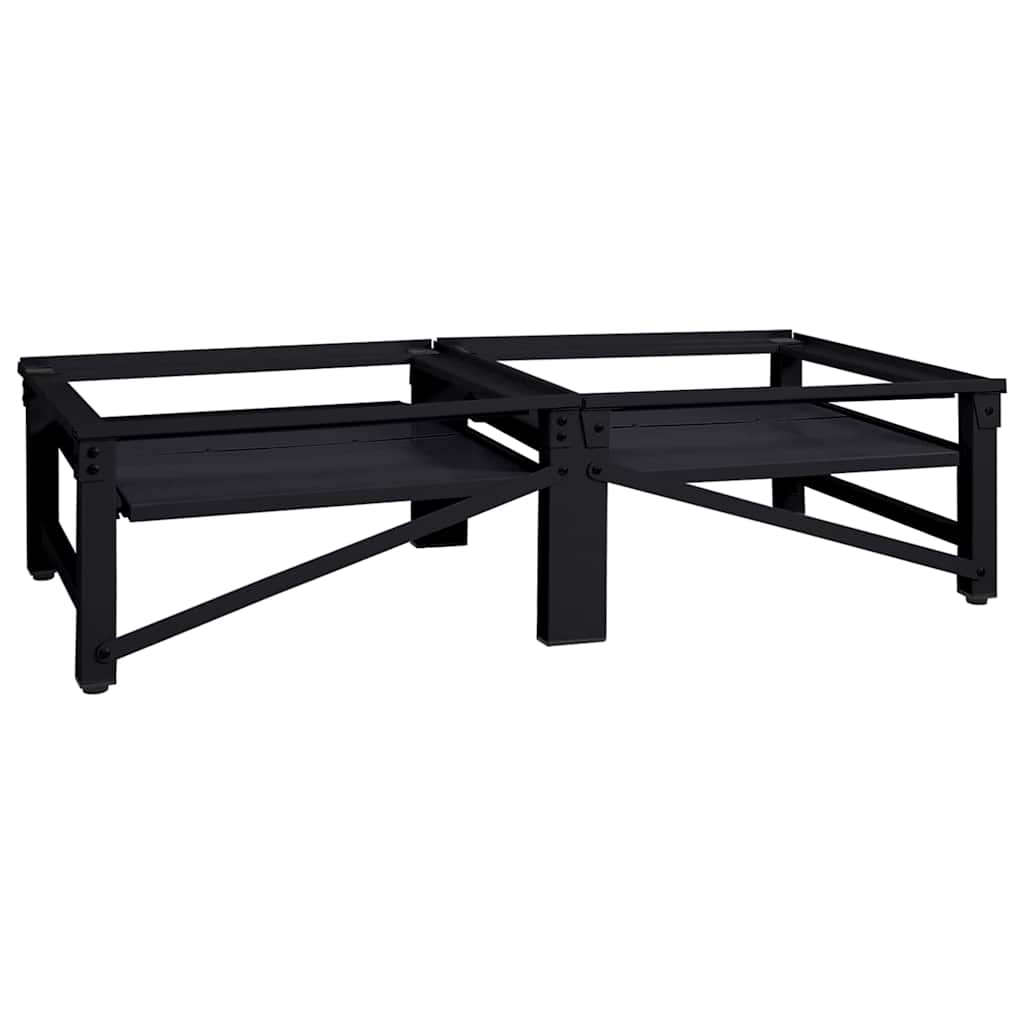 Pedestal za perilicu rublja 2 pcs Crna 124,5 x 61,5 x 32,5 cm