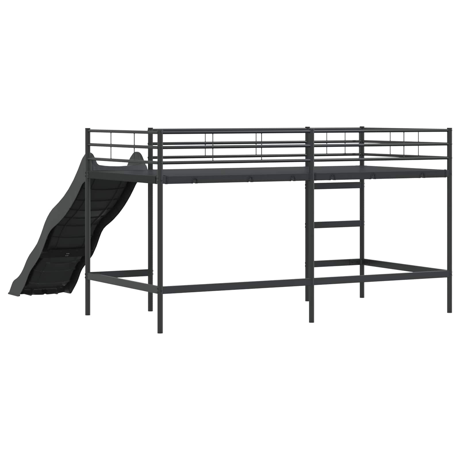 Krevet na kat za djecu s toboganom Crna i antracit 80 x 200 cm