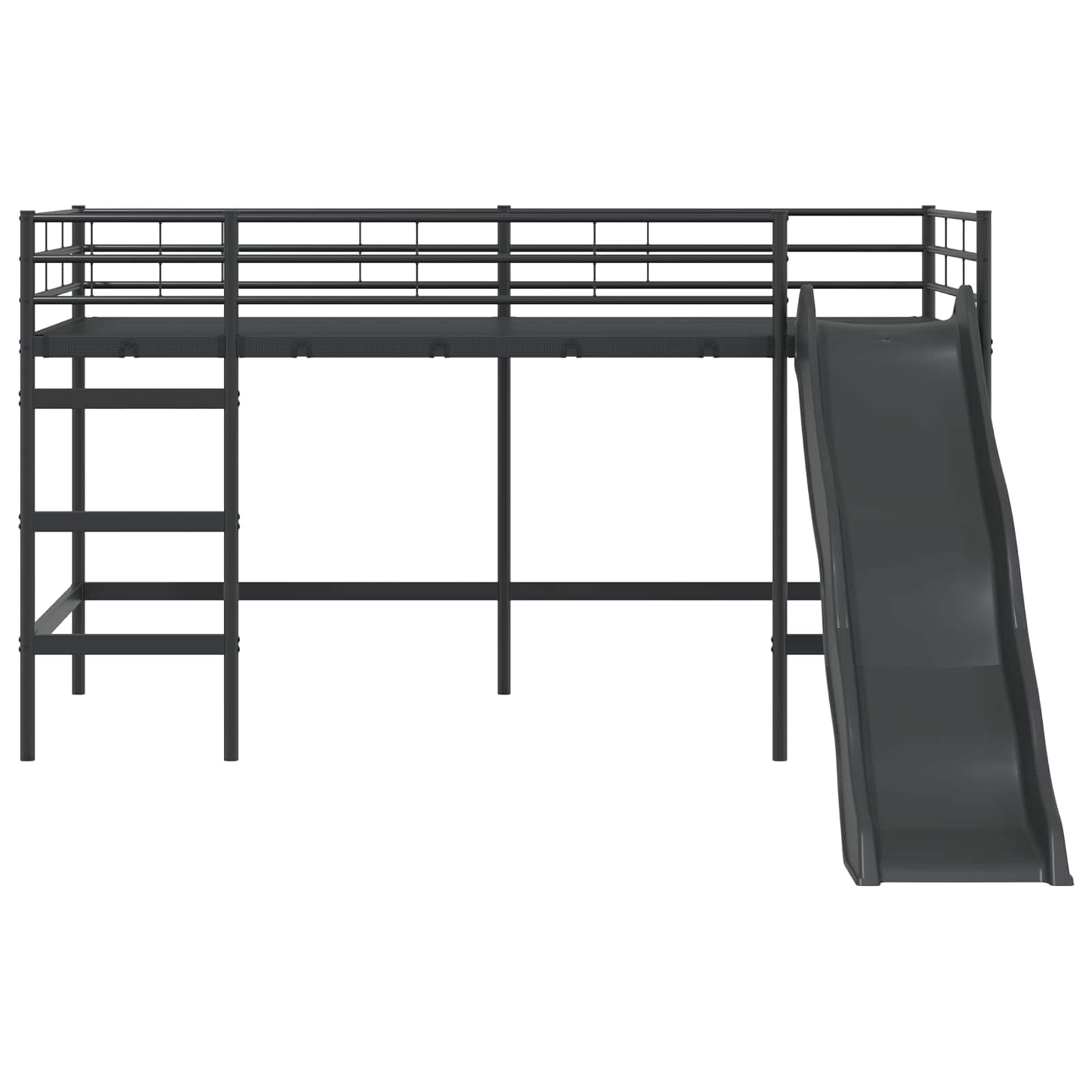 Krevet na kat za djecu s toboganom Crna i antracit 80 x 200 cm