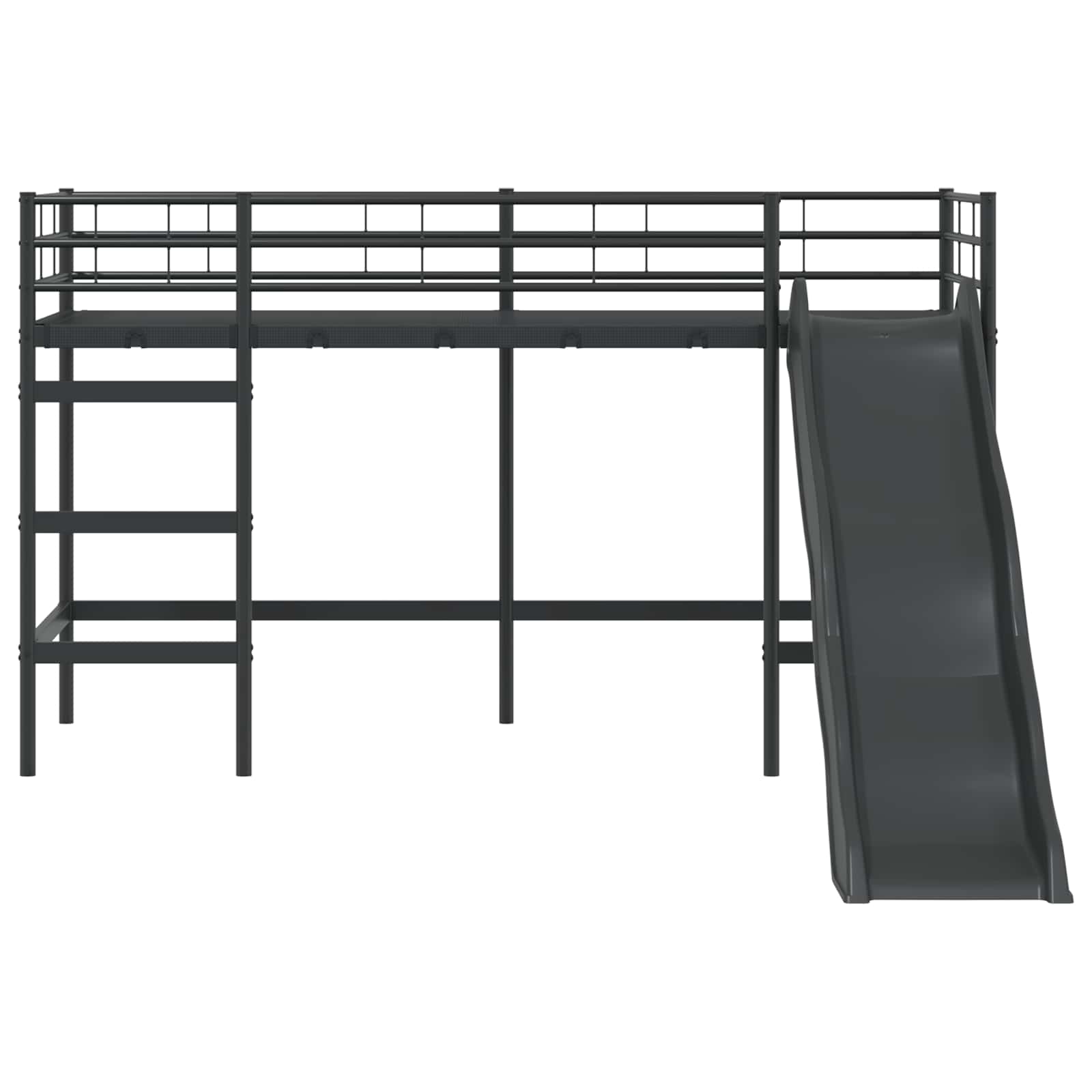 Krevet na kat za djecu s toboganom Crna i antracit 90 x 190 cm