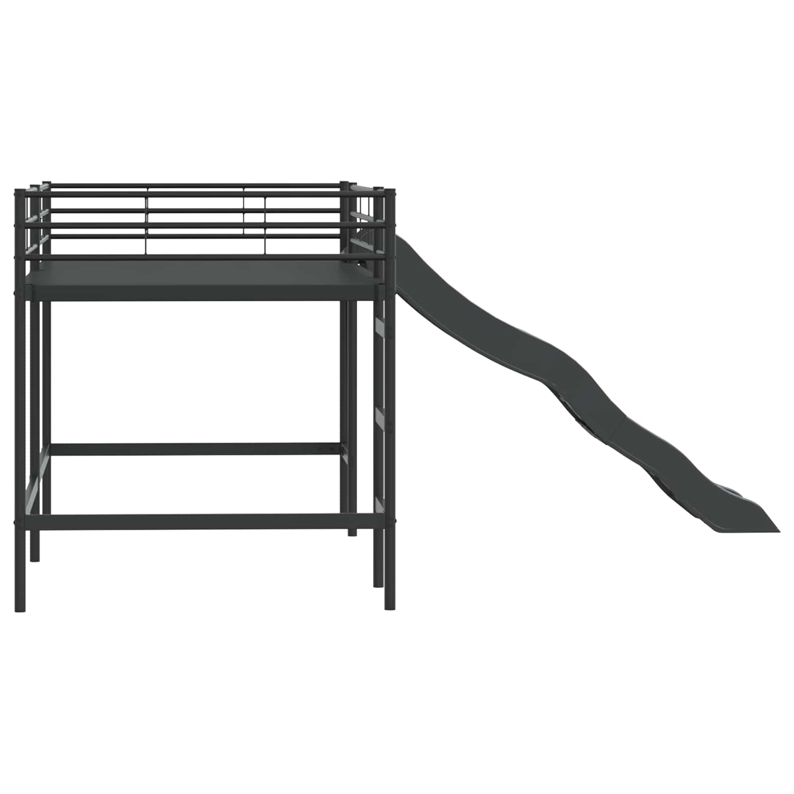 Krevet na kat za djecu s toboganom Crna i antracit 90 x 200 cm