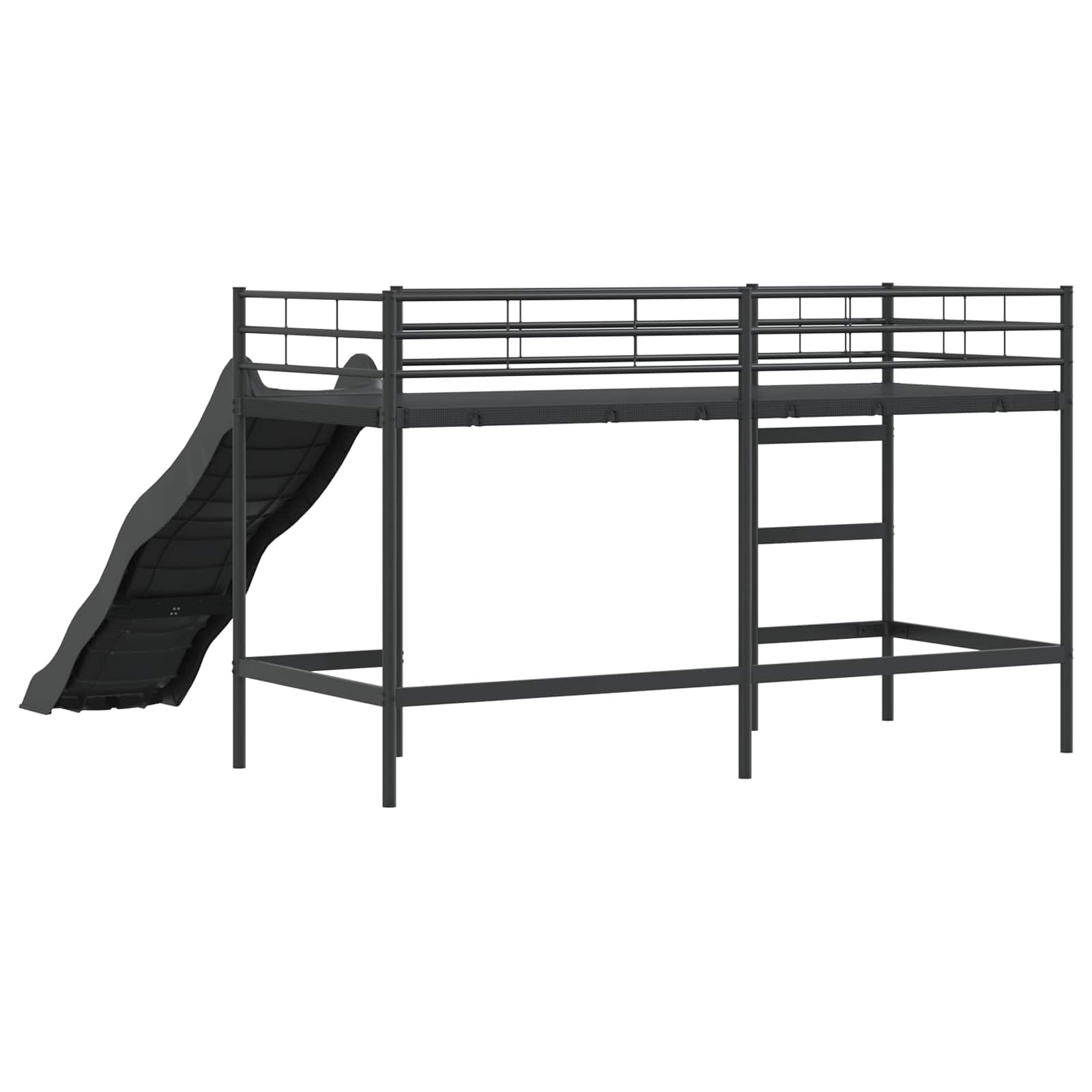 Krevet na kat za djecu s toboganom Crna i antracit 100 x 190 cm