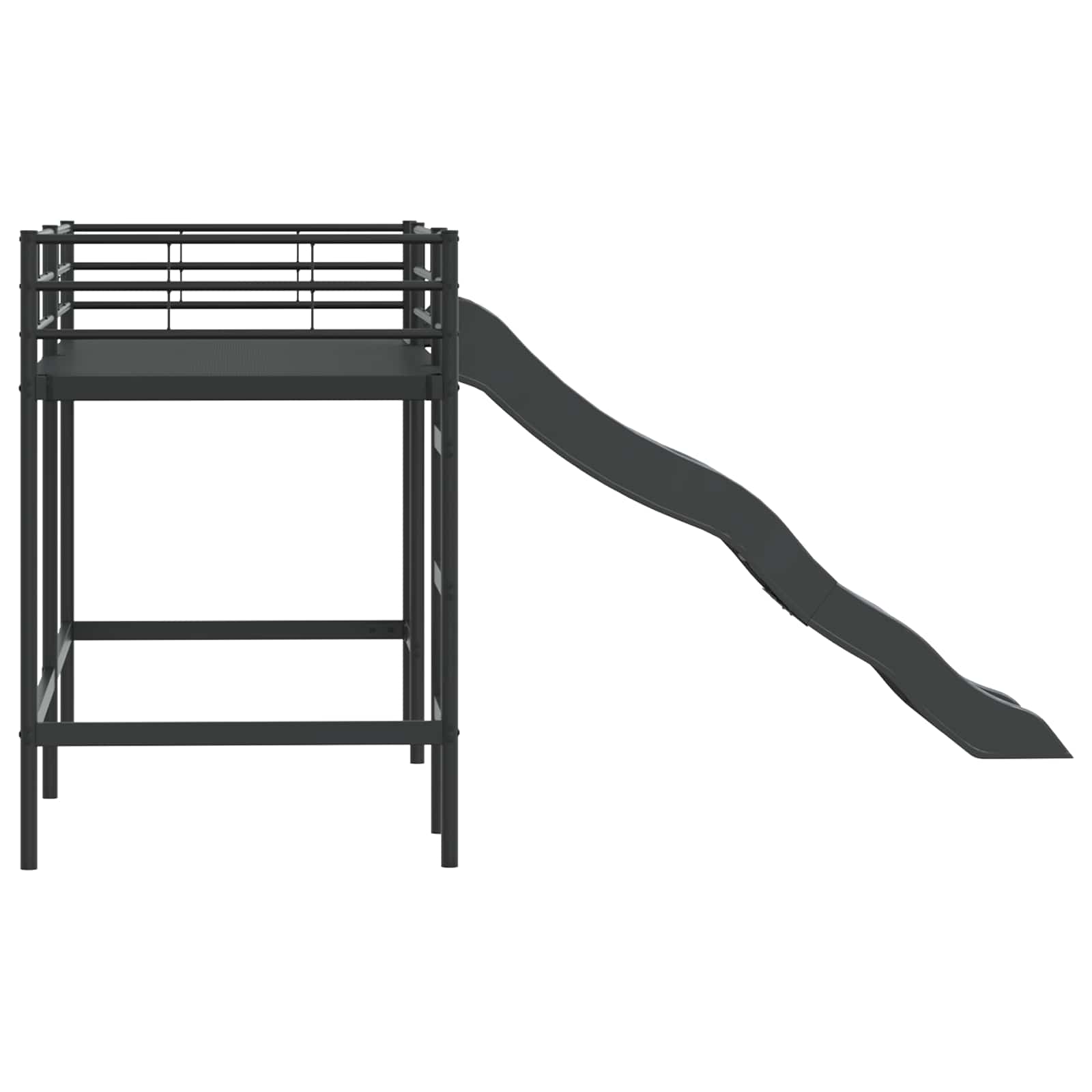 Krevet na kat za djecu s toboganom Crna i antracit 100 x 190 cm